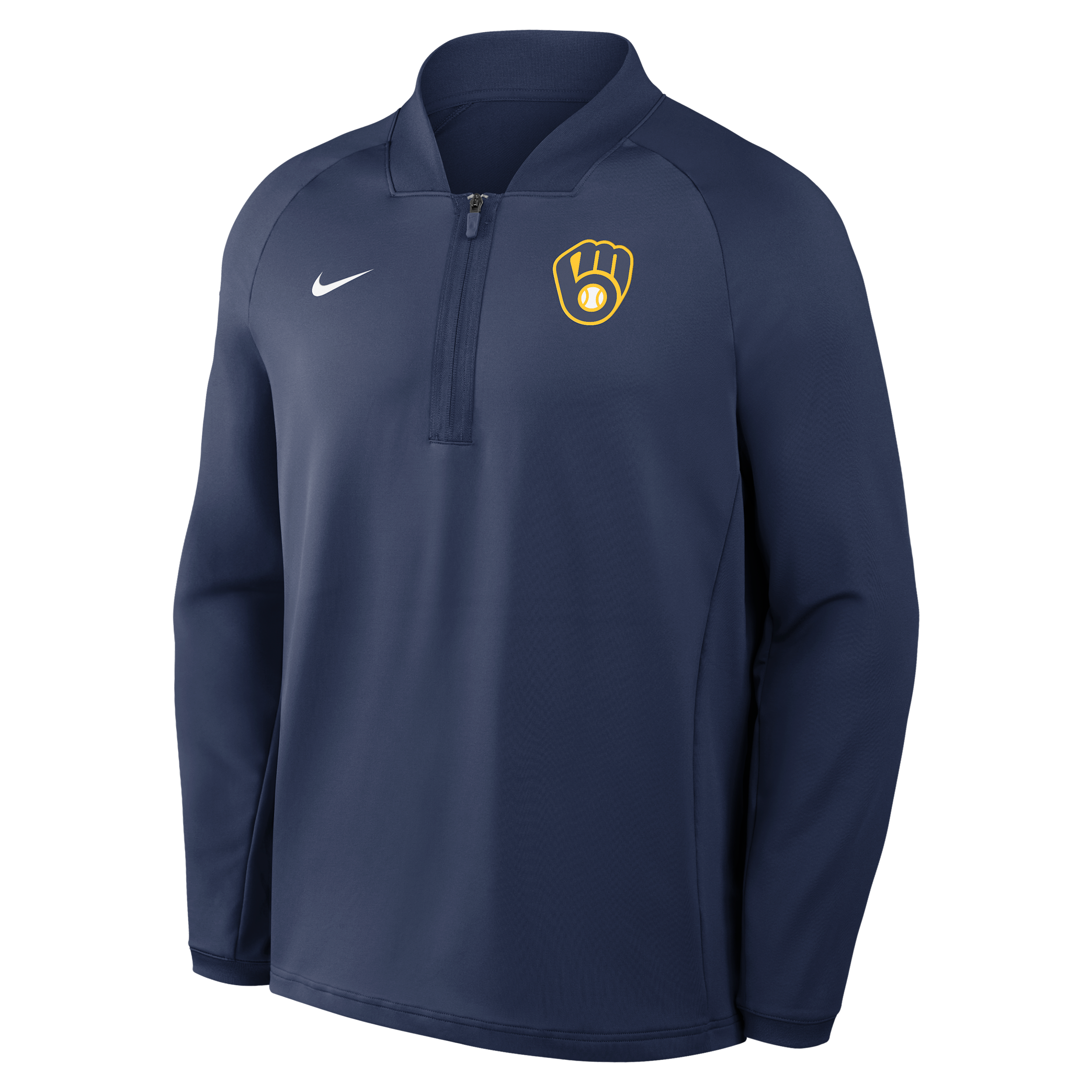 Milwaukee Brewers Authentic Collection Nike Men's Dri-FIT MLB 1/2-Zip Long-Sleeve Top in Blue | 04H944BMZB-KRR