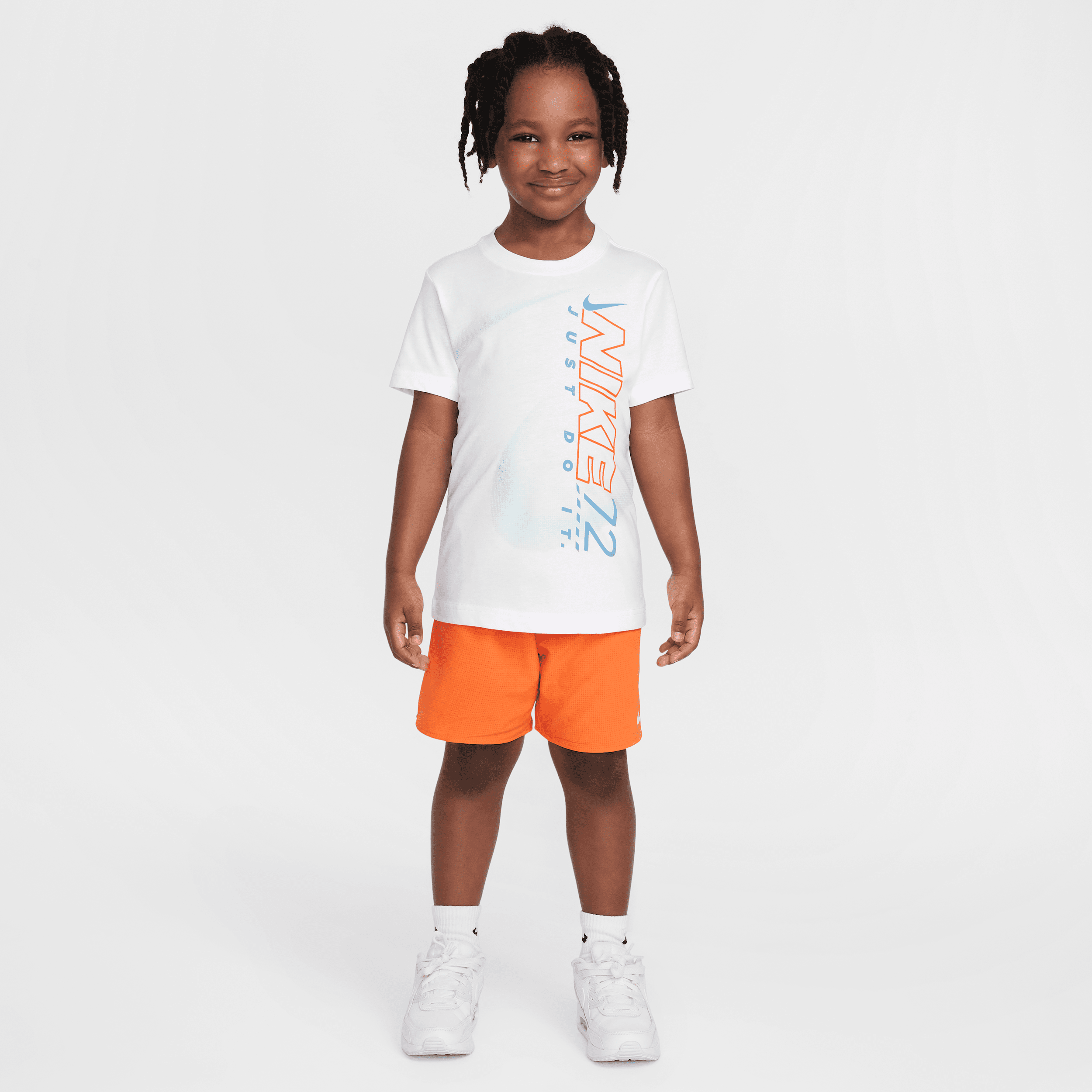 Nike Rhythm Little Kids' 2-piece Dri-fit Mesh Shorts Set In Orange