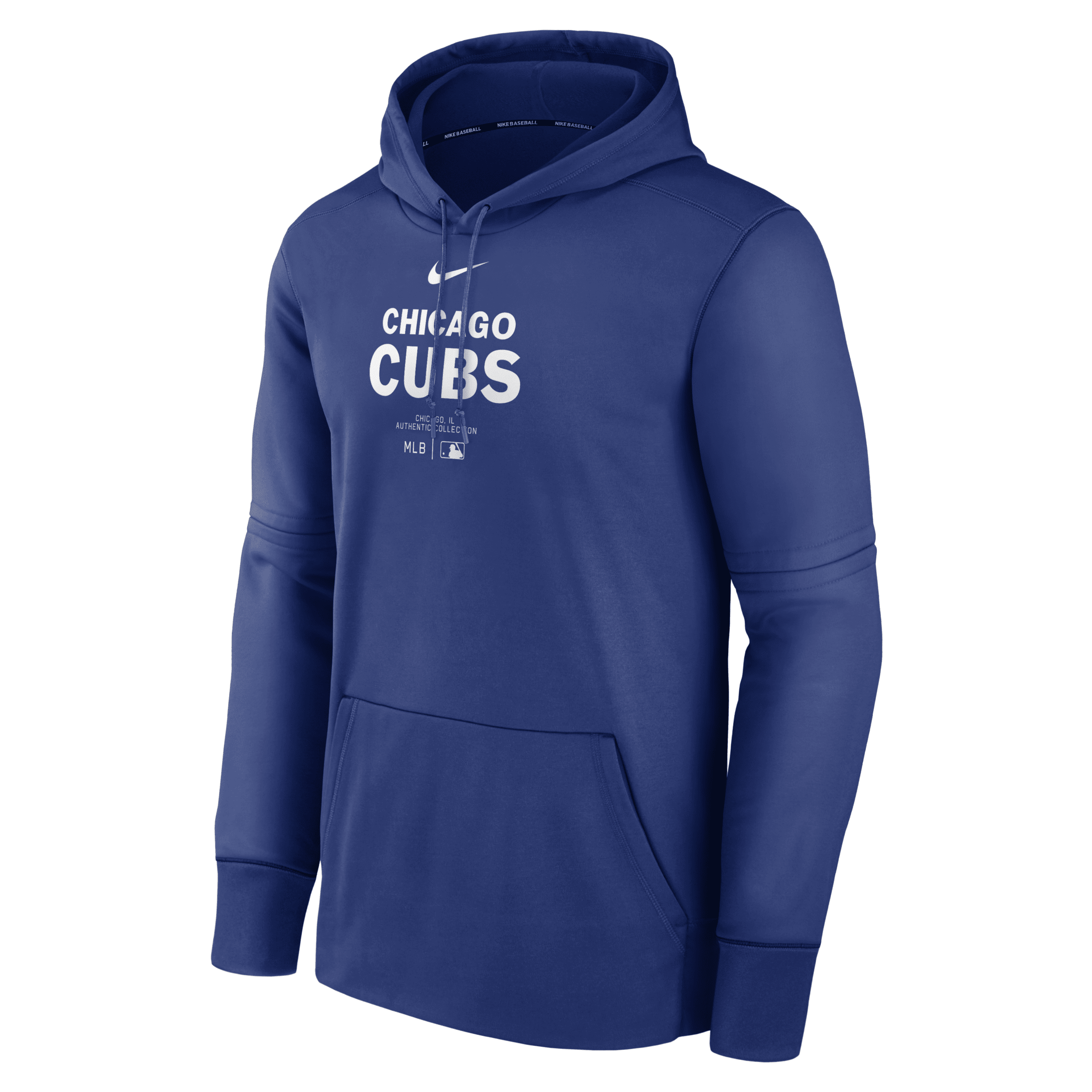 Nike Men's Chicago Cubs Authentic Collection Practice  Therma Mlb Pullover Hoodie In Blue