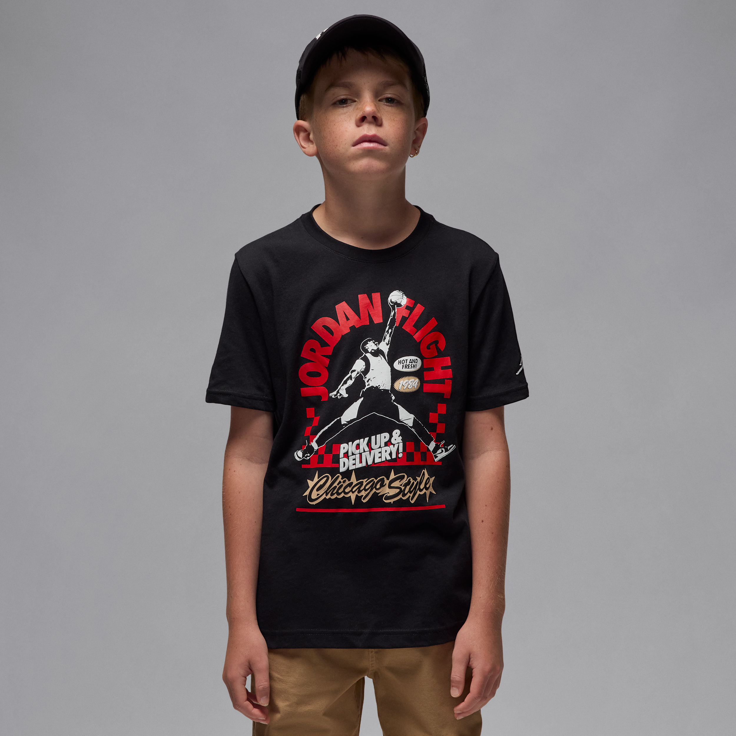 Jordan Big Kids' Deep Dish T-shirt In Black