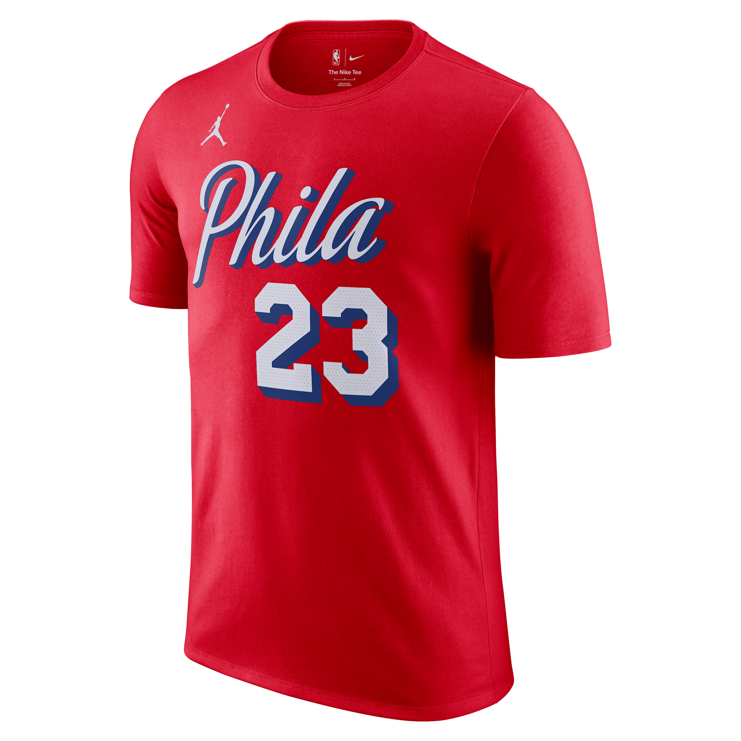 Jordan Men's and Women's LeBron James Red Philadelphia 76ers Statement Edition Name & Number T-Shirt - Red