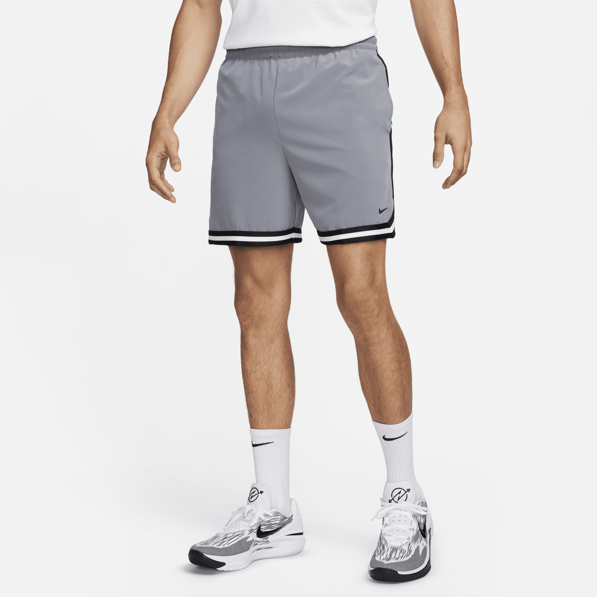 Shop Nike Men's Dna Dri-fit 6" Uv Woven Basketball Shorts In Grey
