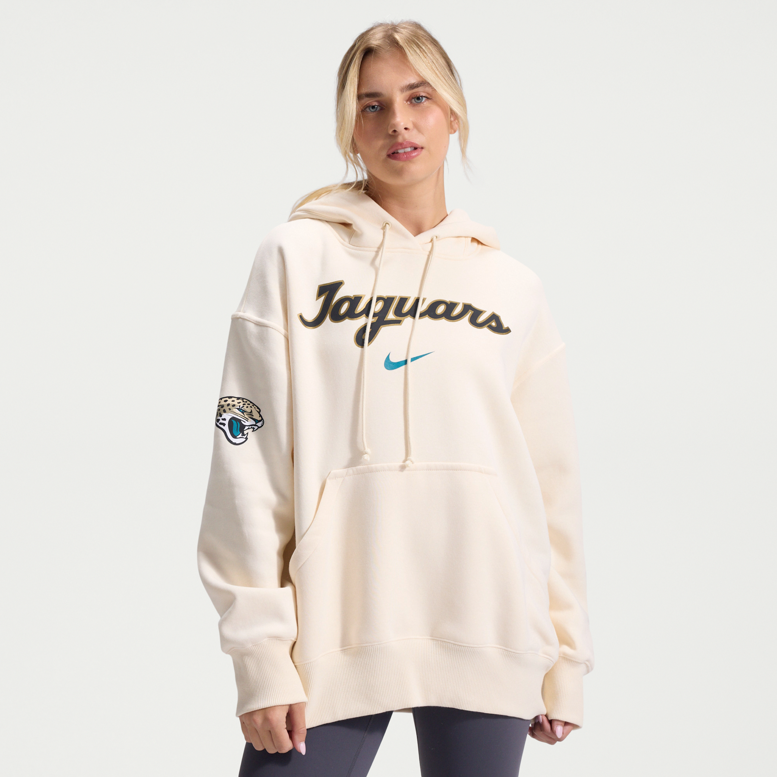 Jacksonville Jaguars Rivalries Collection Phoenix Nike Women's NFL Oversized Pullover Hoodie in Brown | 01N515A9N-SV1