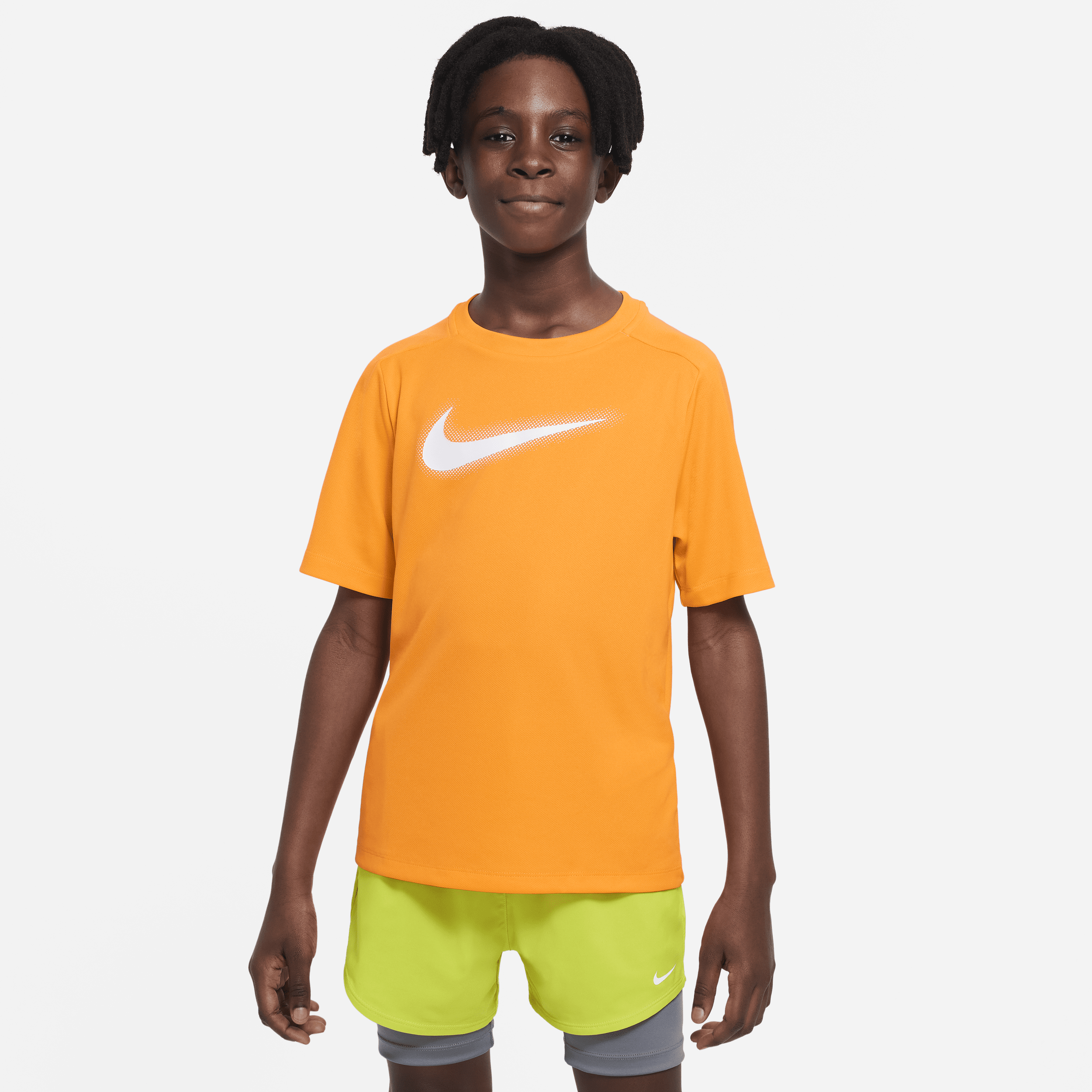 Nike Multi Big Kids' (boys') Dri-fit Graphic Training Top In Orange