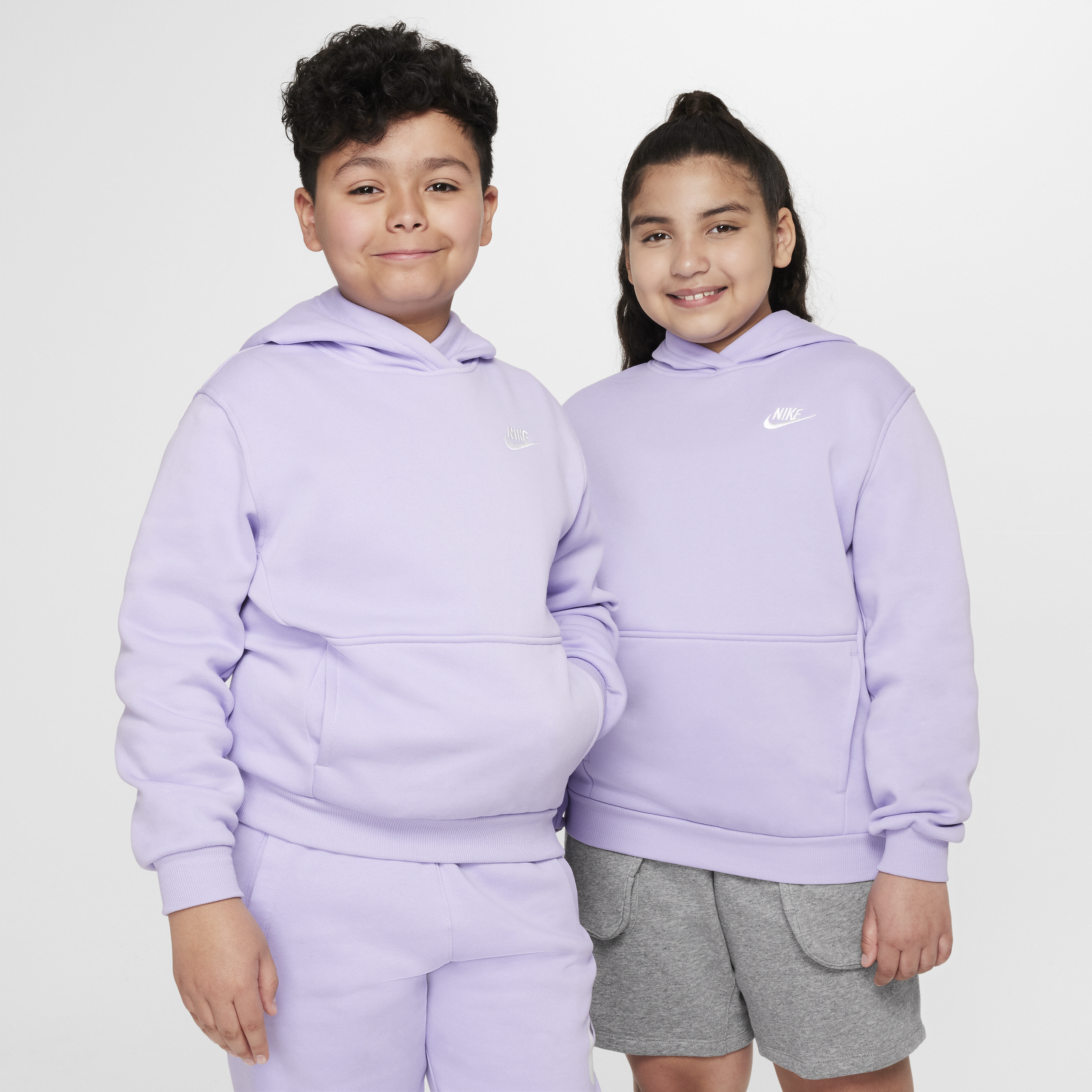 Shop Nike Sportswear Club Fleece Big Kids' Pullover Hoodie (extended Size) In Purple