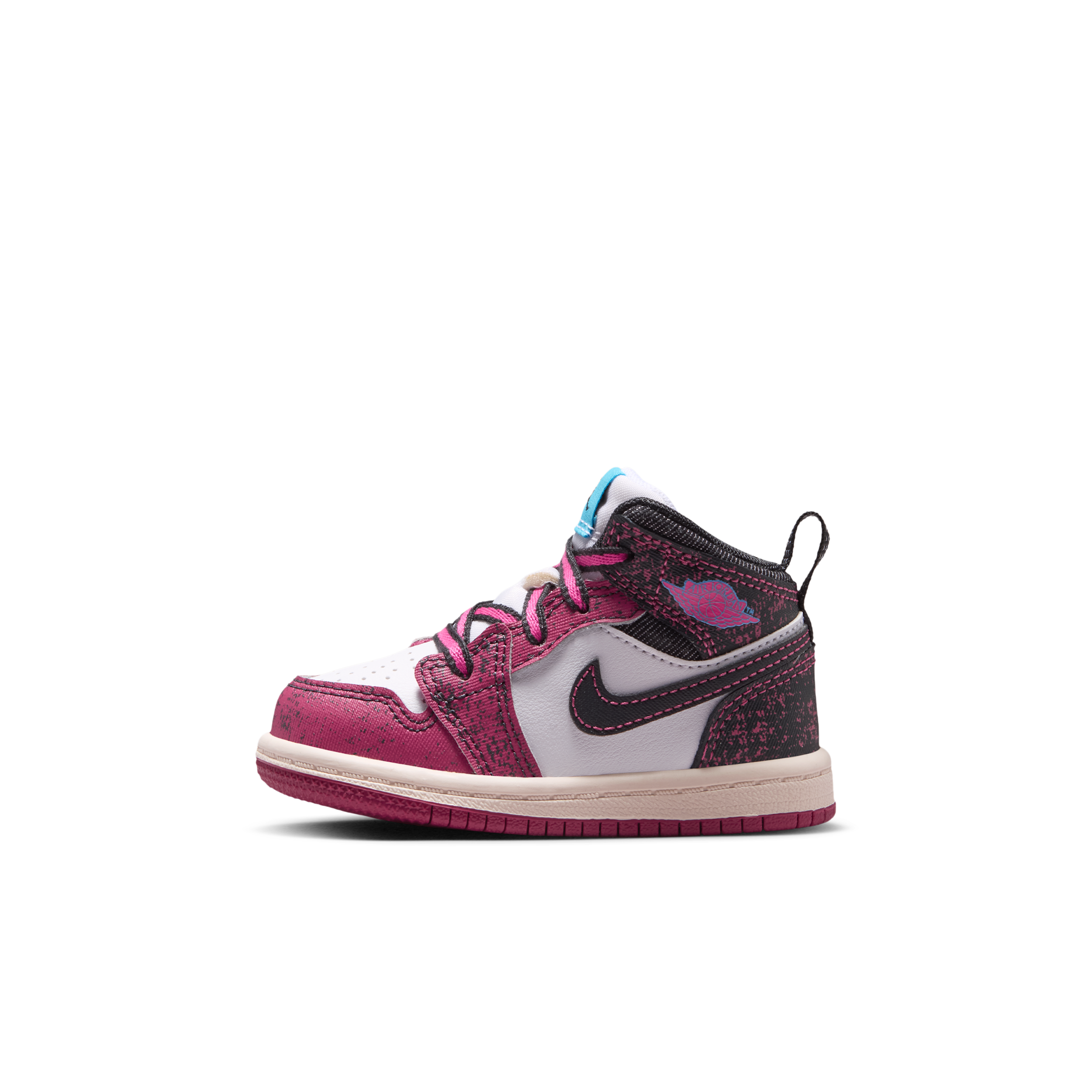 Jordan Toddler Air Jordan 1 Mid SE Basketball Shoes, Boys', Size 6, Purple/Pink/White/Blue