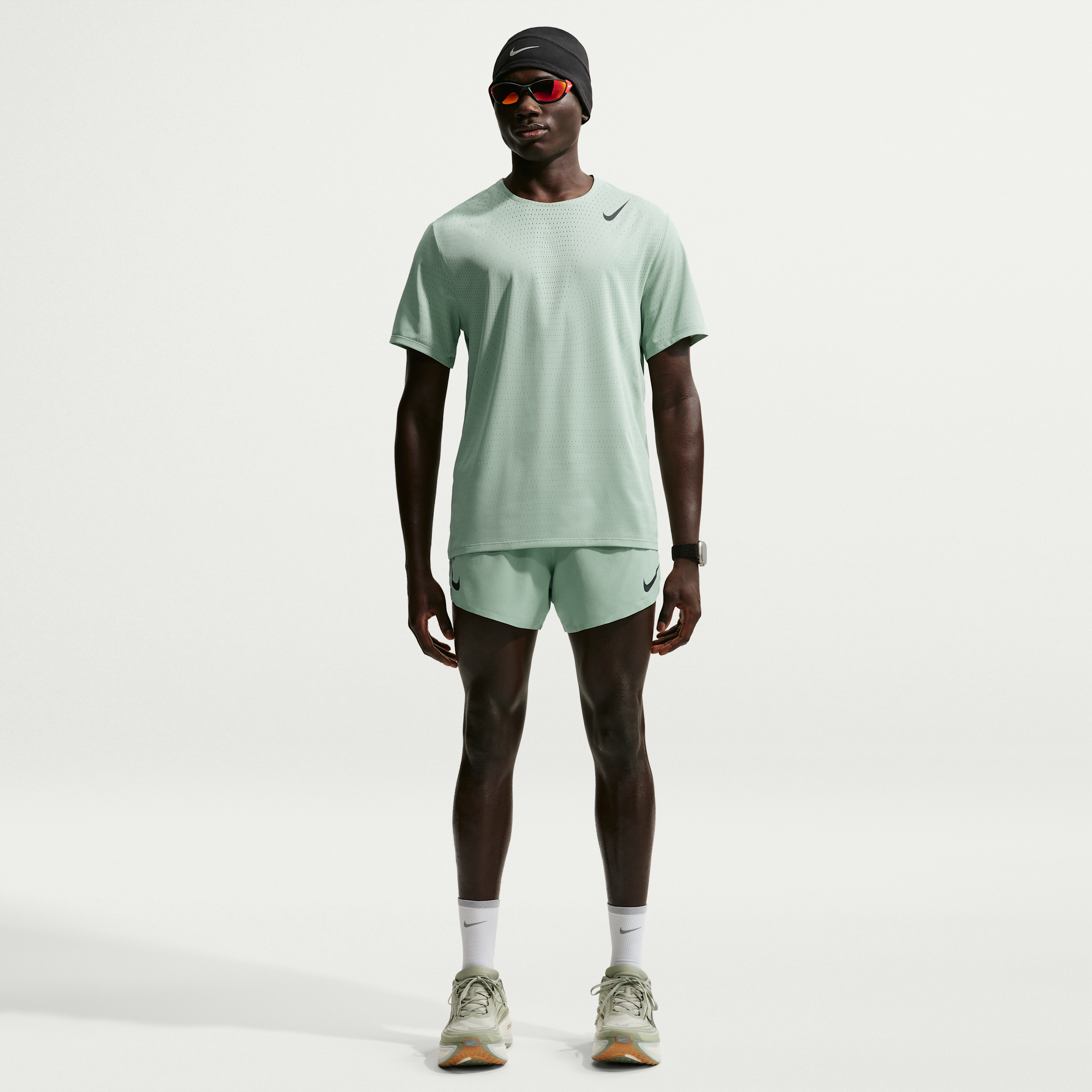 Nike Men's AeroSwift Dri-FIT ADV 4" Brief-Lined Running Shorts in Green | FN3352-006
