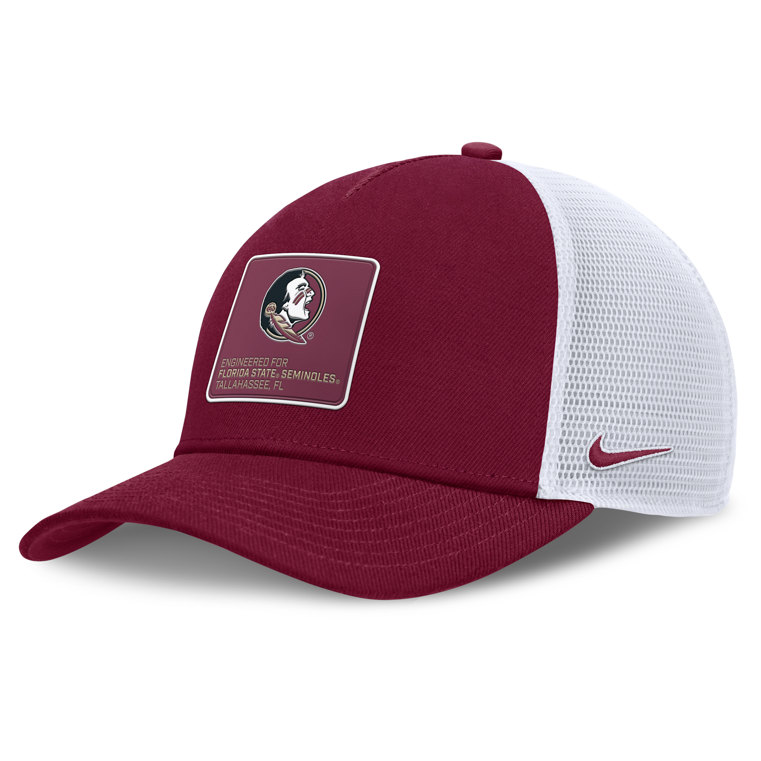 Nike Florida State On-field Rise Engineered Men's College Trucker Adjustable Hat In Red