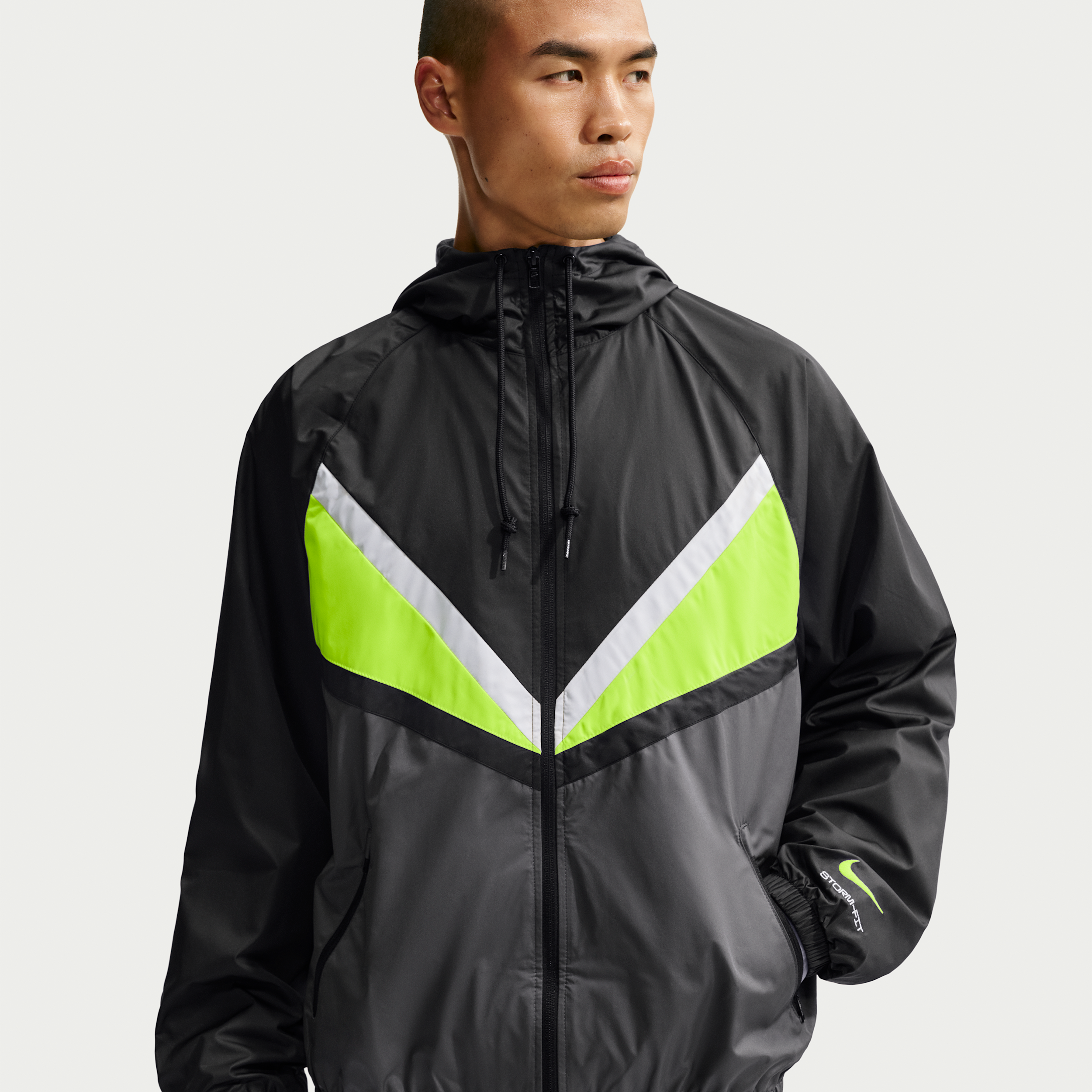 Nike Mens Windrunner Land 26 RMX Jacket - - White / Volt / Black Size XL