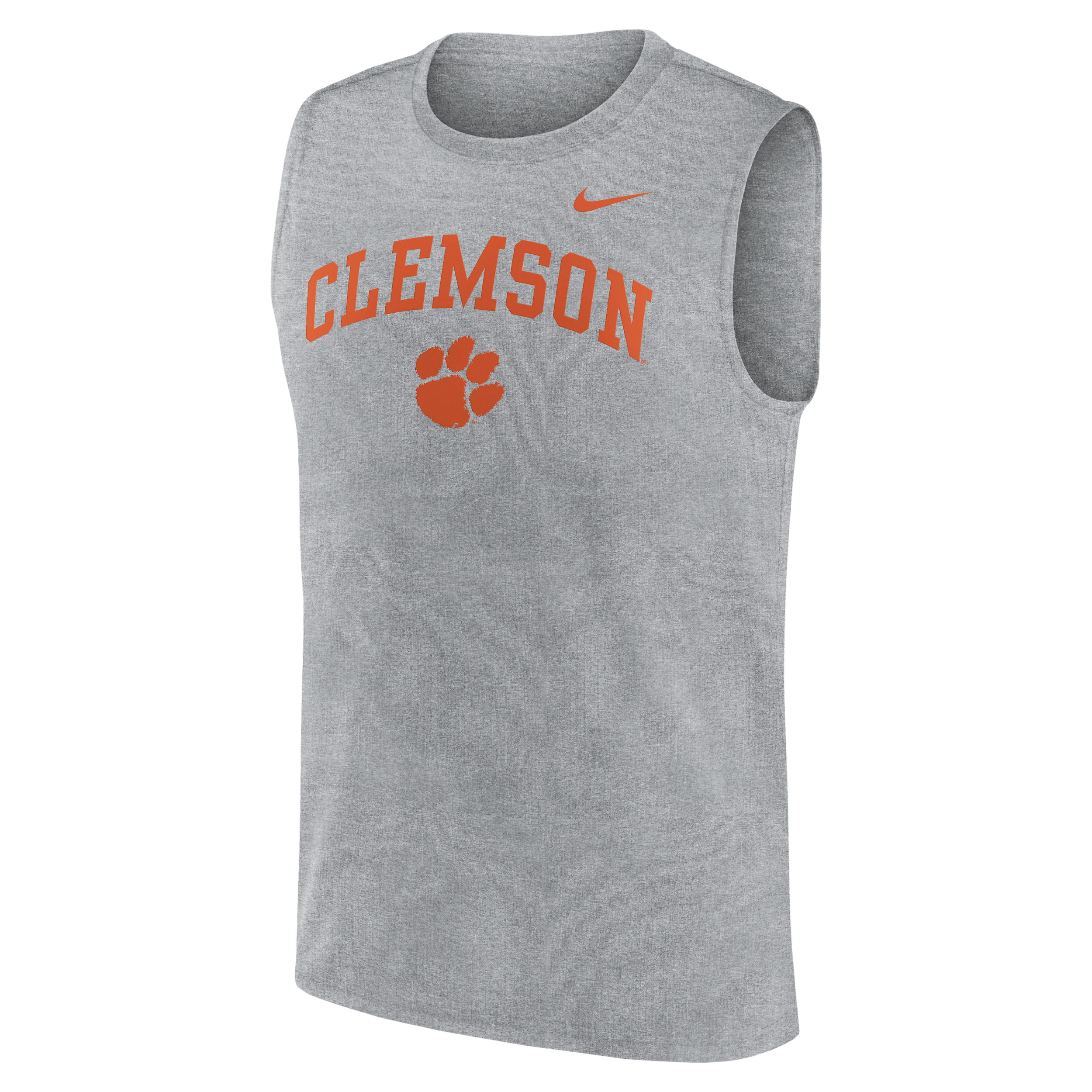 Nike Men's Heather Gray Clemson Tigers Primetime Legend Arch Dri-fit Muscle Tank Top - Heather Gray