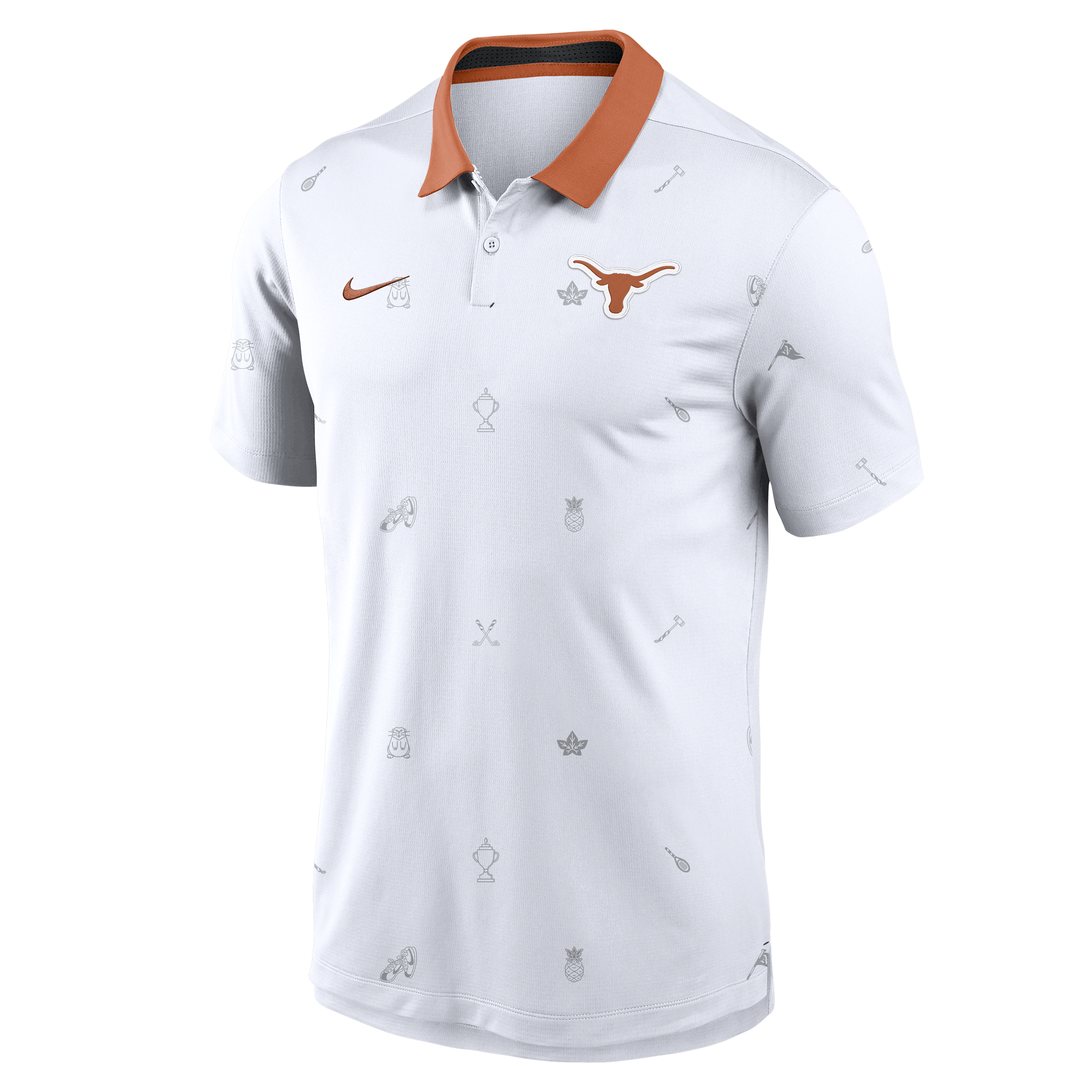 Texas Vapor Pattern Nike Men's Dri-FIT College Polo in White | 00HT08DXTXE-RNS