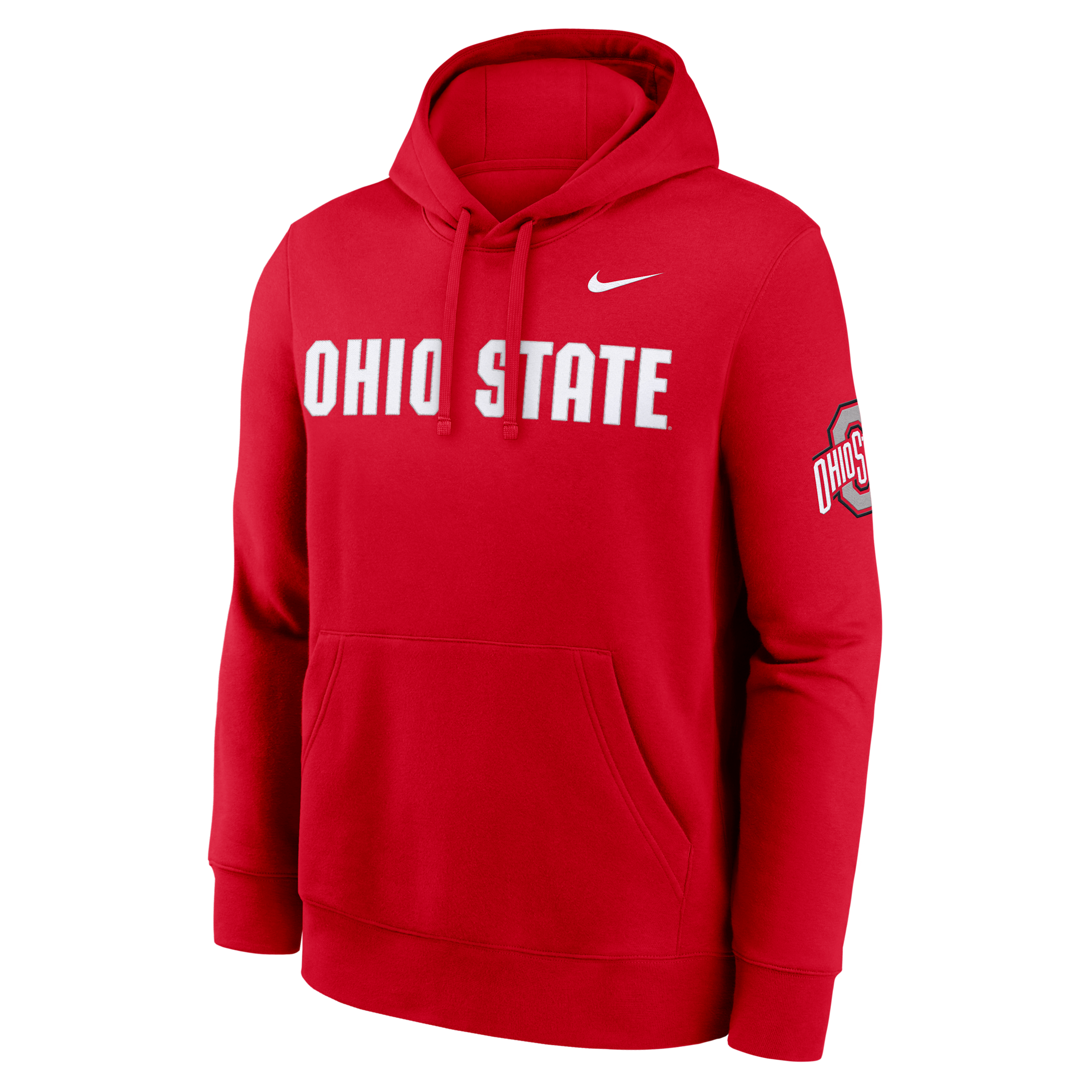 Ohio State Sideline Club Nike Men's College Pullover Hoodie in Red | MKDK65NOH-TVV