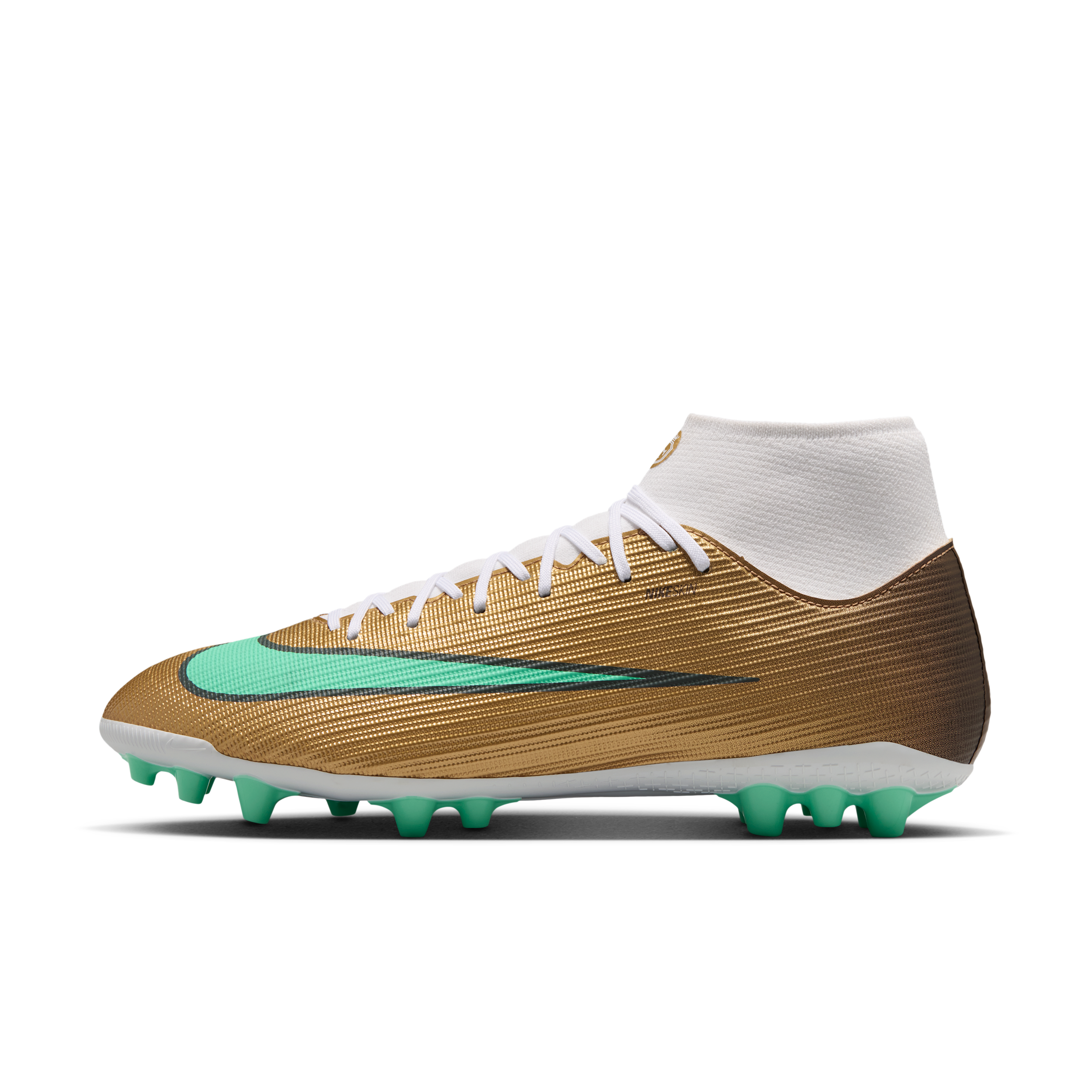 Nike Men's Mercurial Superfly 11 Academy "Kylian Mbappé" Artificial-Grass High-Top Soccer Cleats in Brown | IR0785-701
