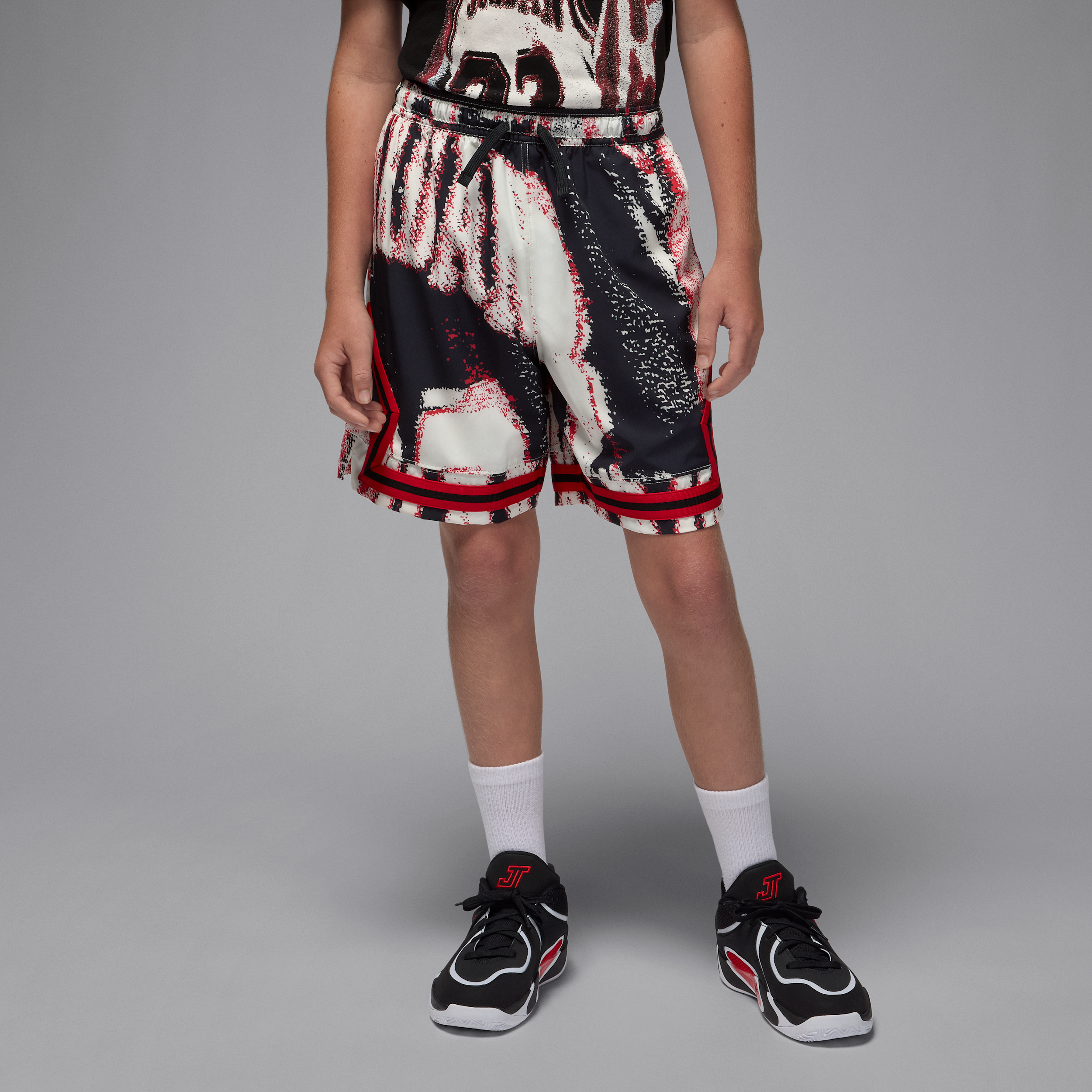 Jordan Sport Big Kids' Dri-fit Printed Woven Diamond Shorts In Multi