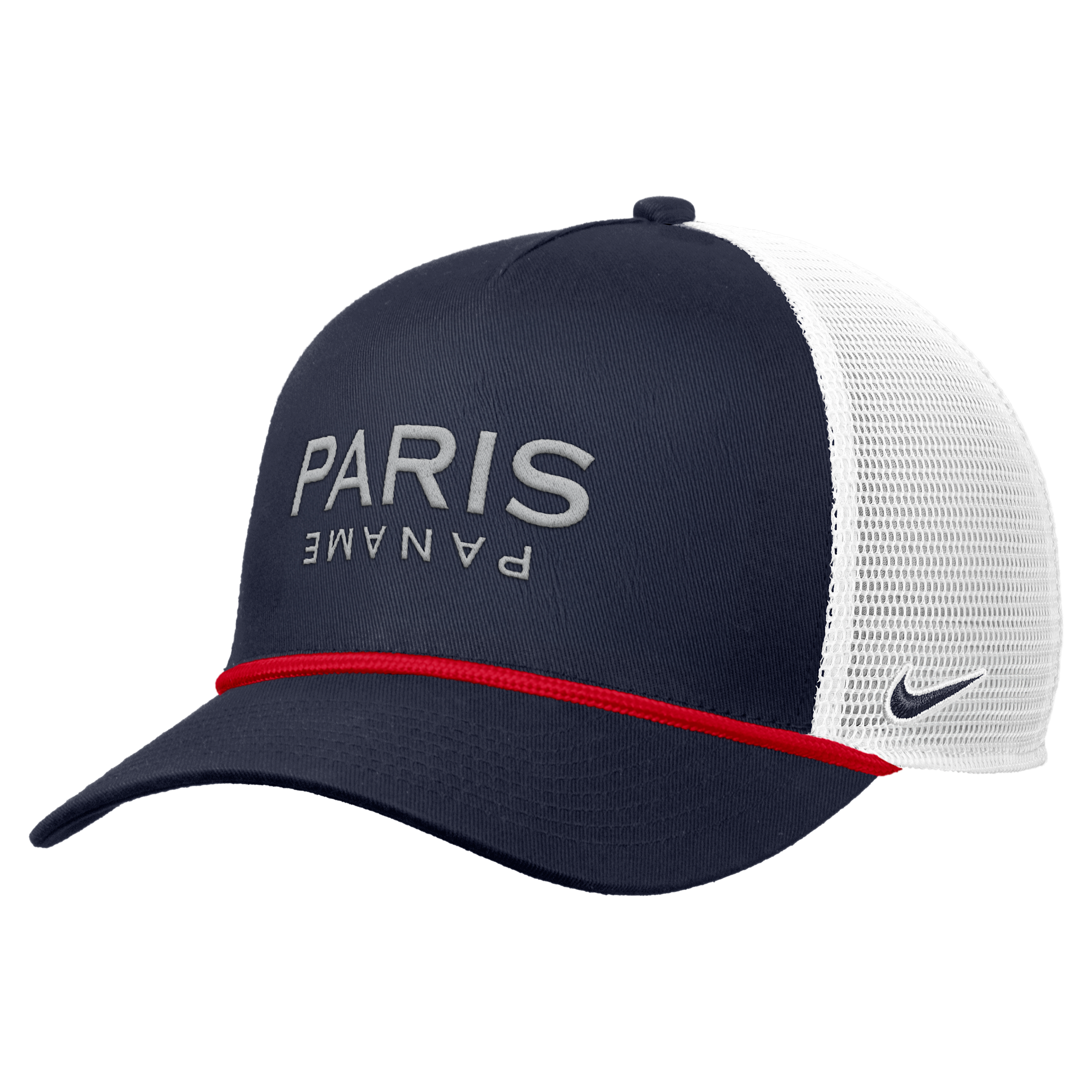 Nike Men's Navy Paris Saint-Germain Rise Rope Trucker A-Frame Adjustable Hat - Navy