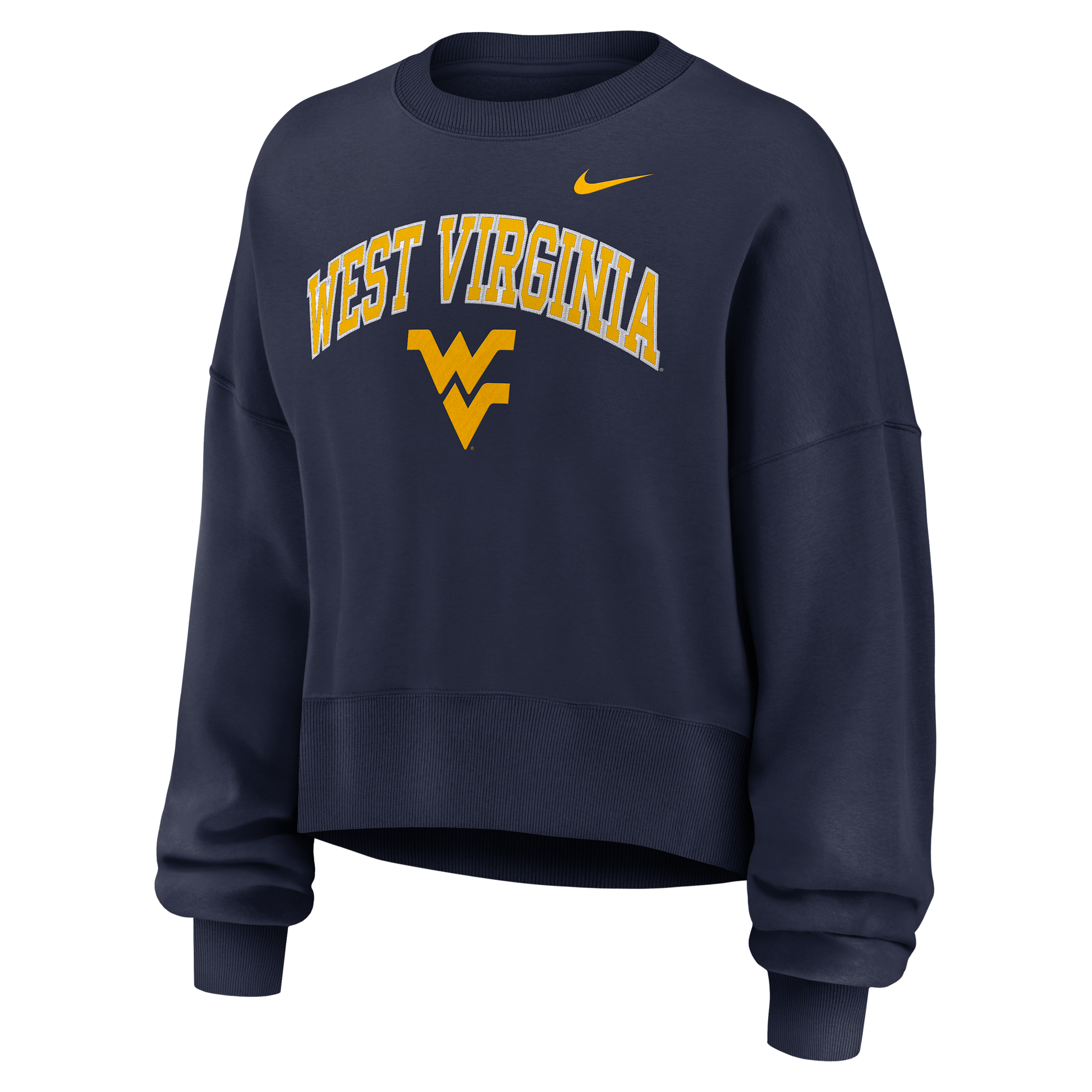 Nike West Virginia Phoenix Arch  Women's College Pullover Crew In Blue