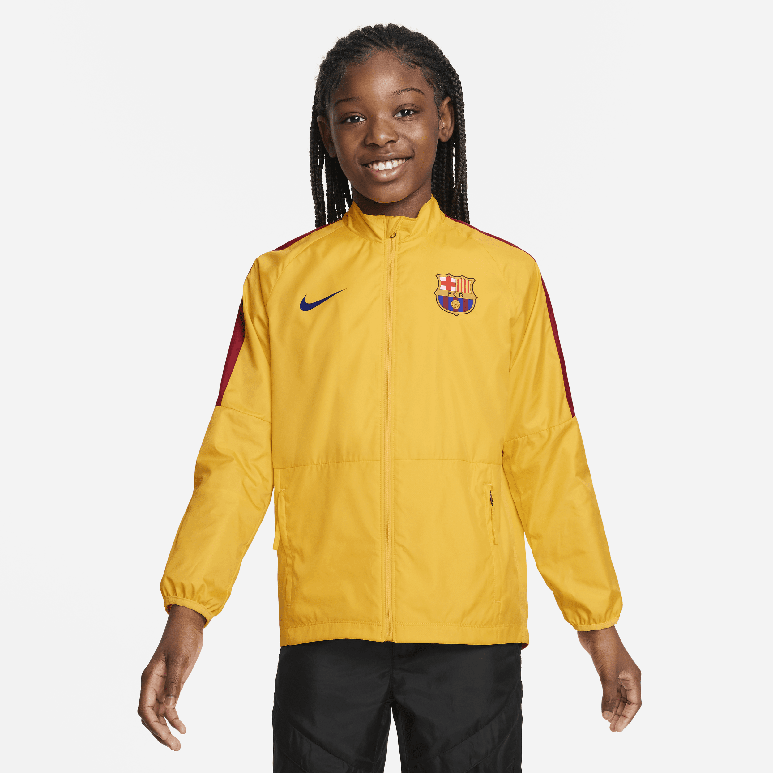 Nike Barcelona Academy Awf Big Kids'  Soccer Full-zip Jacket In Yellow