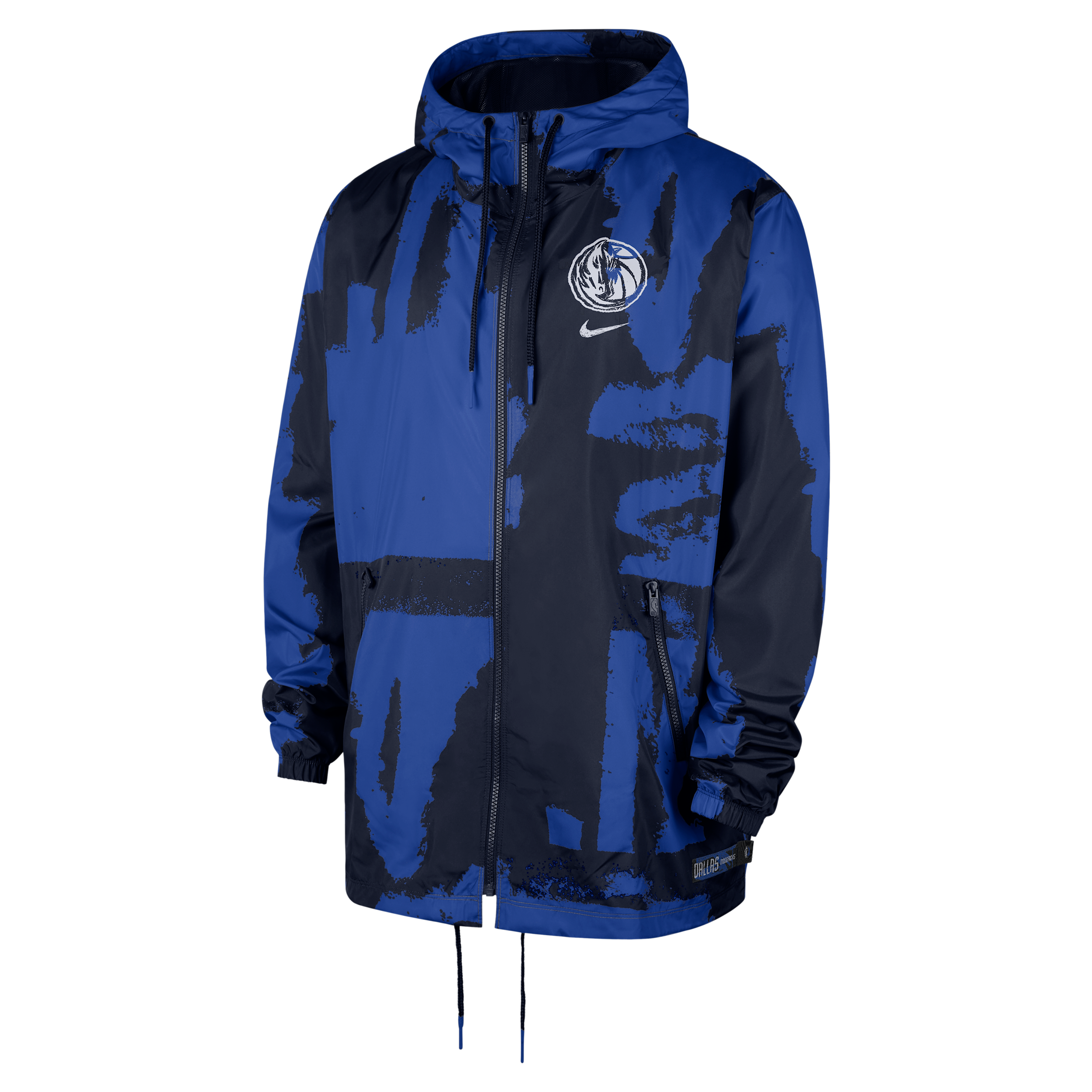 Men's Nike  Navy/Blue Dallas Mavericks Courtside Club Premium Woven Full-Zip Hooded Jacket