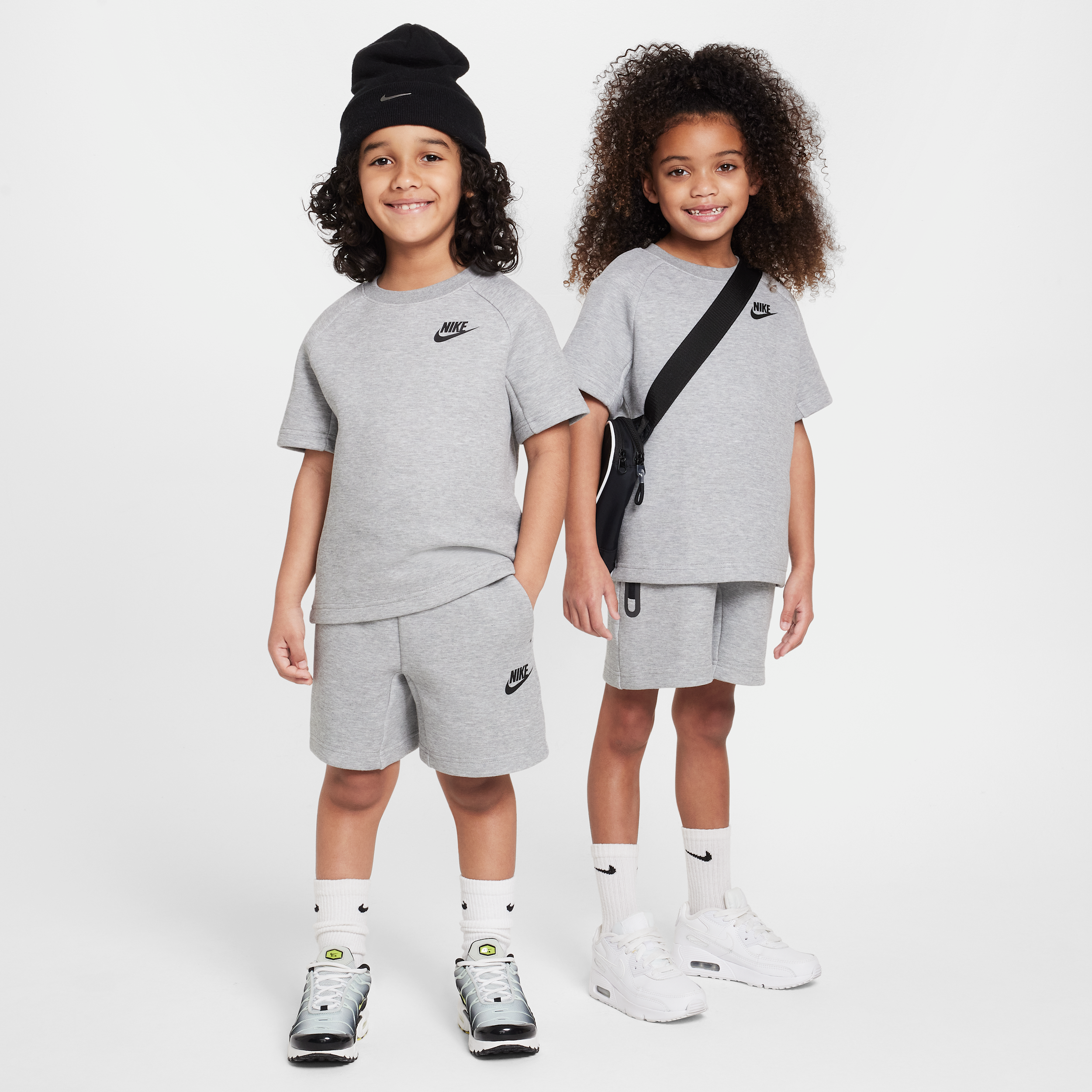 Boys Preschool Nike Tech Fleece T-Shirt And Shorts Set - Boys' Preschool Grey Heather Size 4
