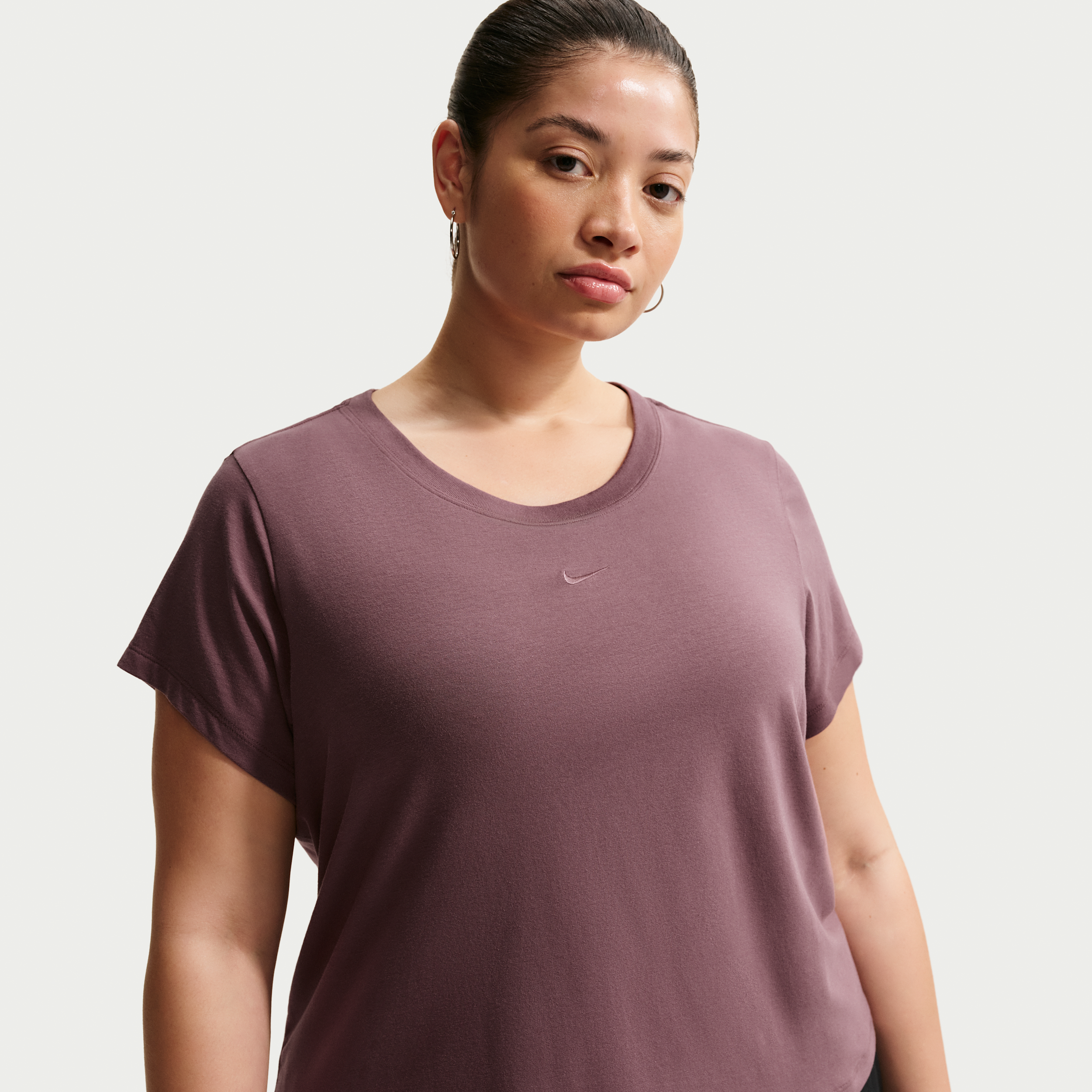 Women's Nike Sportswear Chill Knit Cropped T-Shirt (Plus Size) in Purple | FZ2479-502