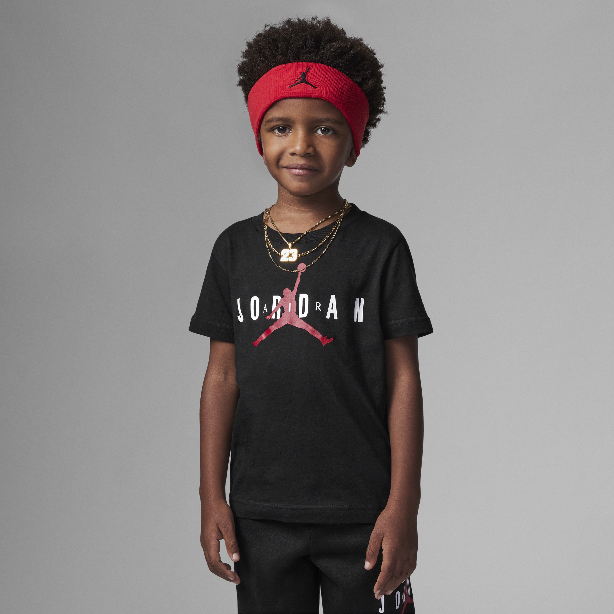 Shop Jordan Little Kids' T-shirt In Black