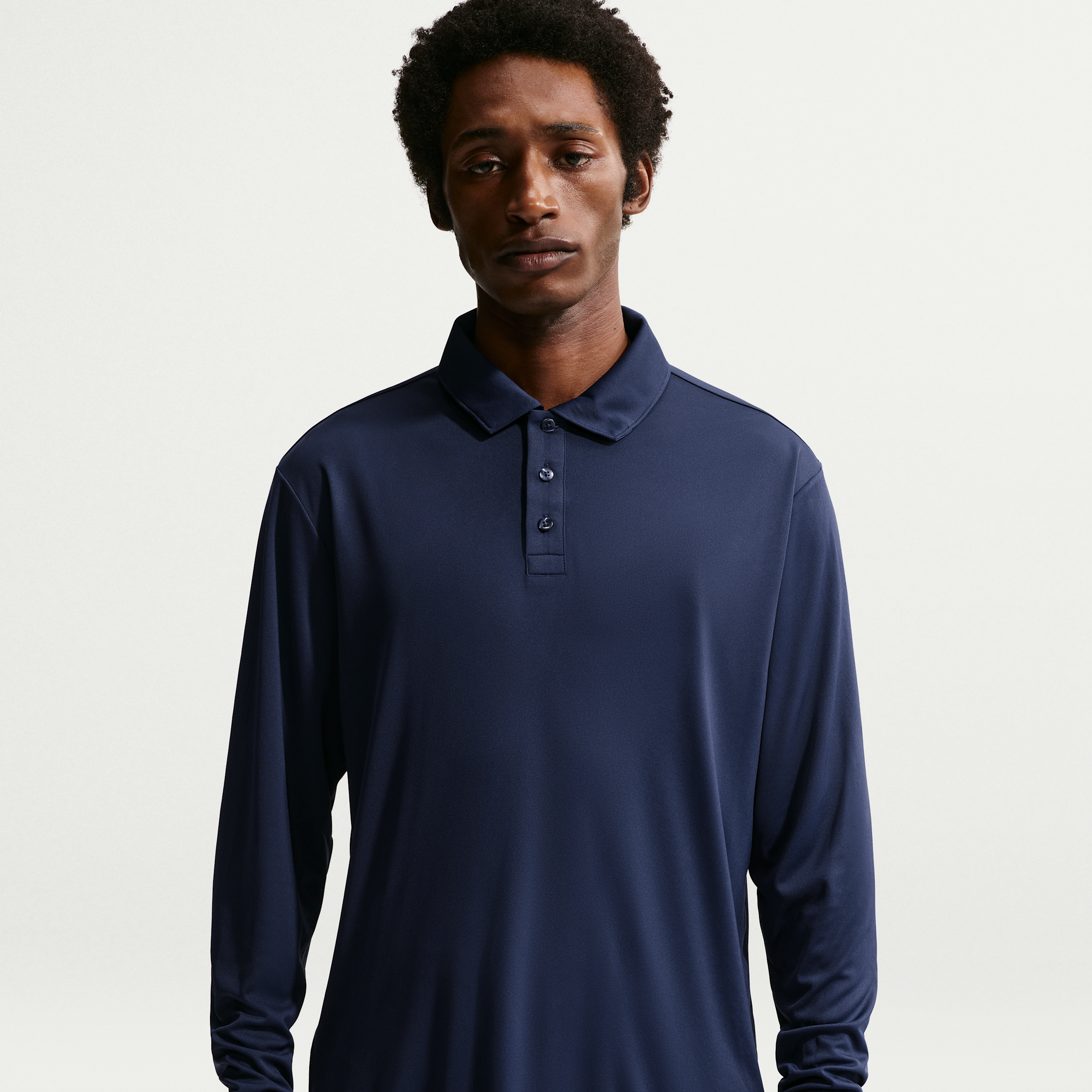 Nike Men's Par Dri-FIT Long Sleeve Tonal Golf Polo, Small, College Navy/College Navy Blue