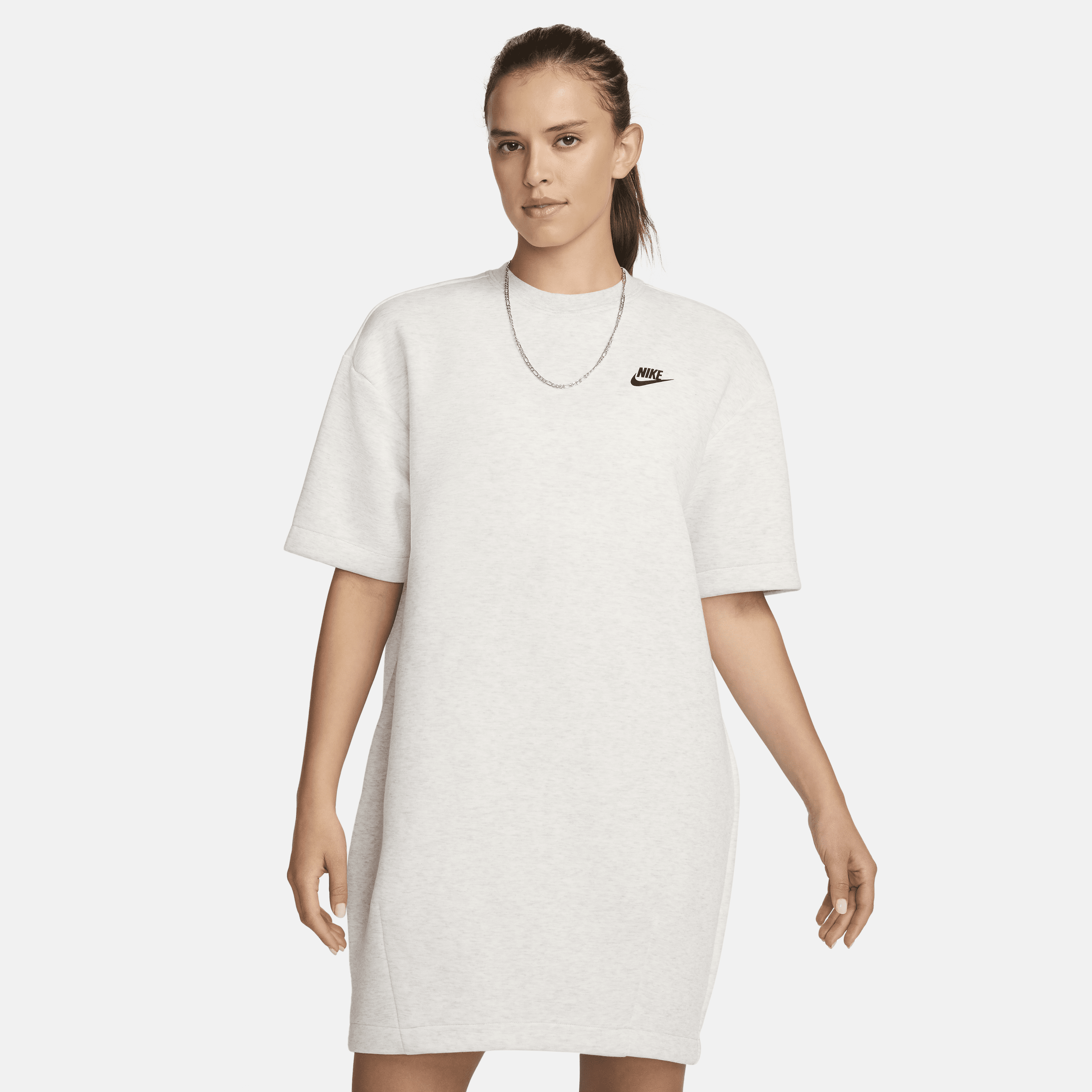 Shop Nike Women's  Sportswear Tech Fleece Oversized Dress In Grey