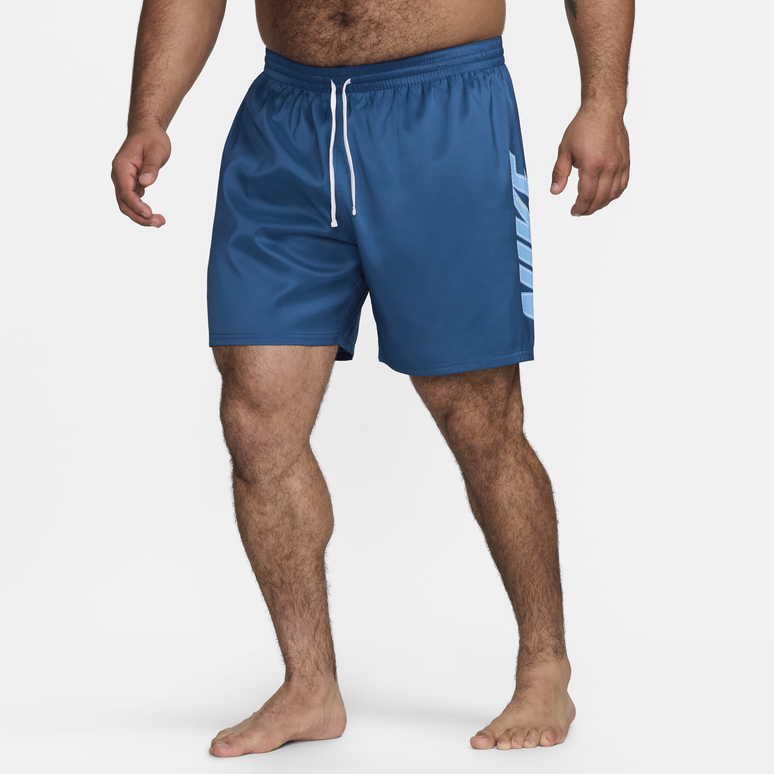 Nike Men's Swim Big Block 9" Volley Shorts (extended Size) In Blue