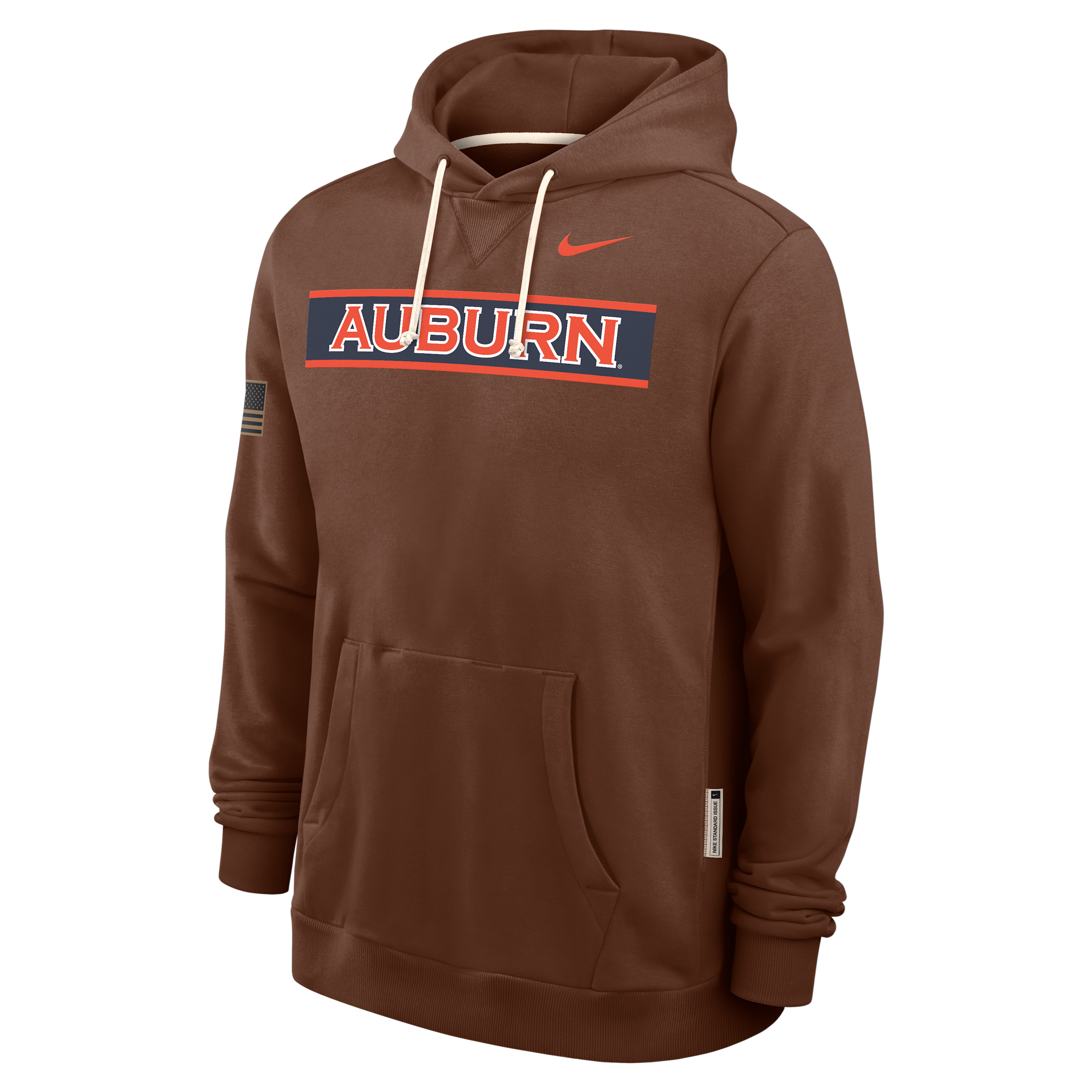 Auburn 2026 Military Appreciation Standard Issue Nike Men's Dri-FIT College Pullover Hoodie in Brown | 03AZ2GYAUN-4EB