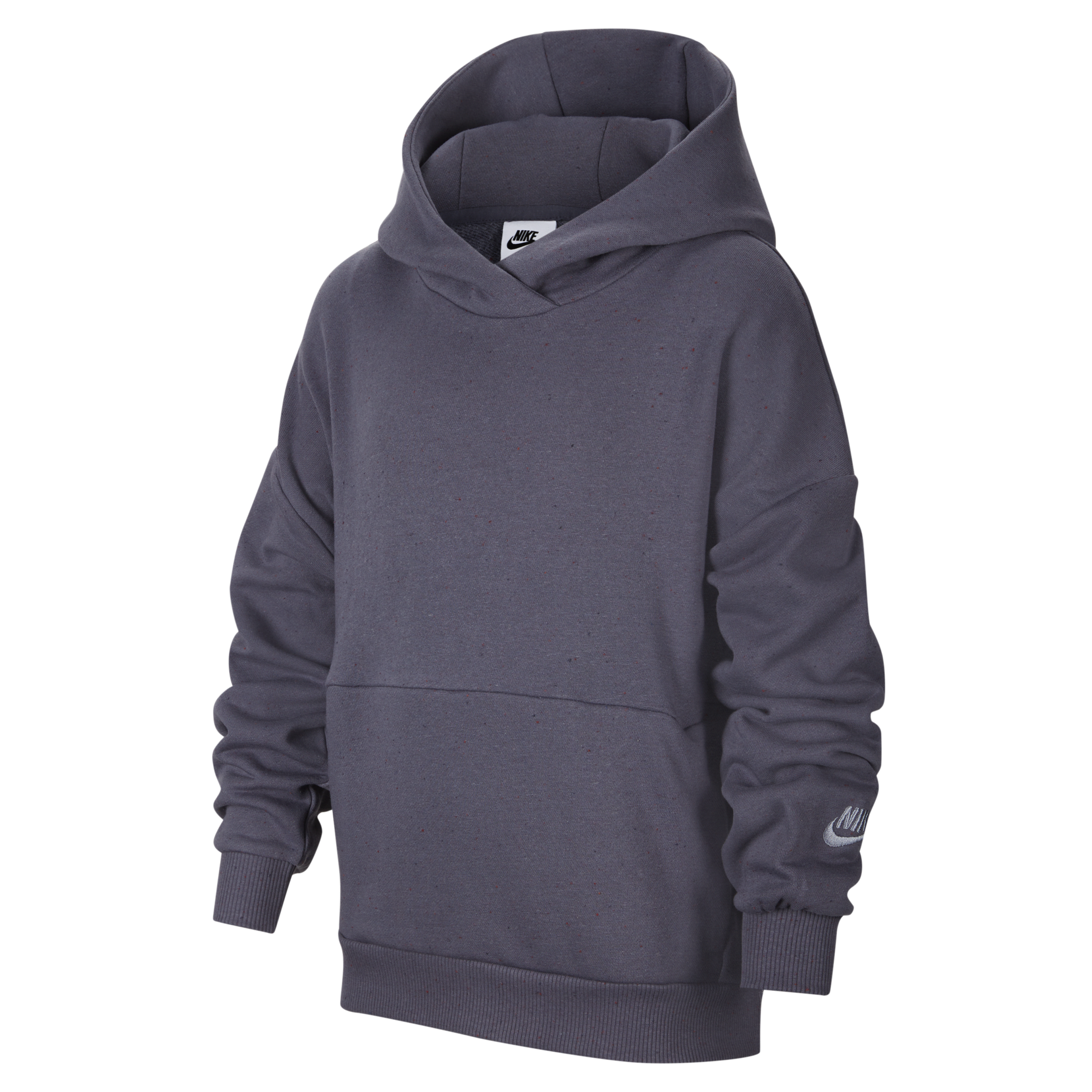 Shop Nike Icon Fleece Big Kids' Oversized Pullover Hoodie In Grey