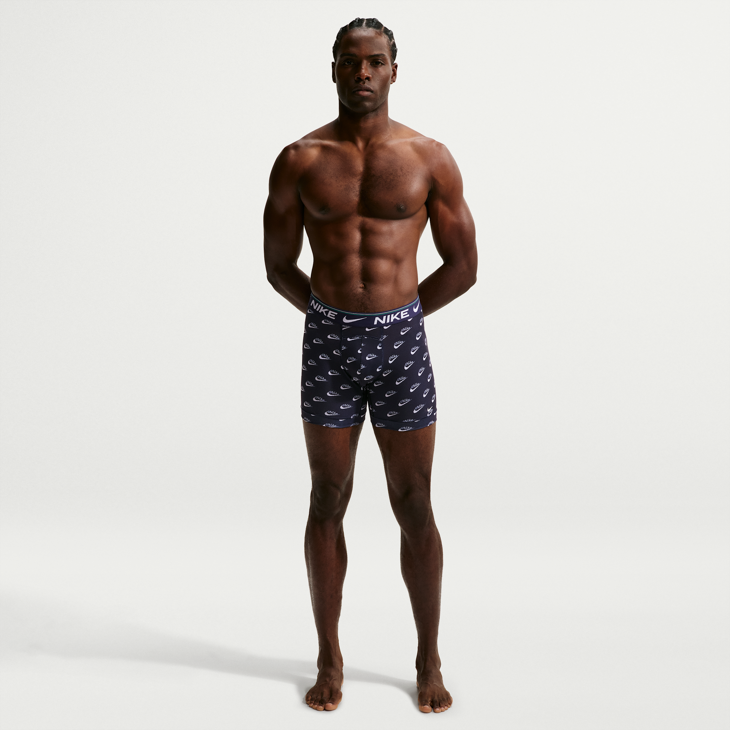 Nike Men's Dri-fit Ultra Comfort Boxer Briefs, 3-Pack - Obsidian Pixel Nike Print/ Stadium Green