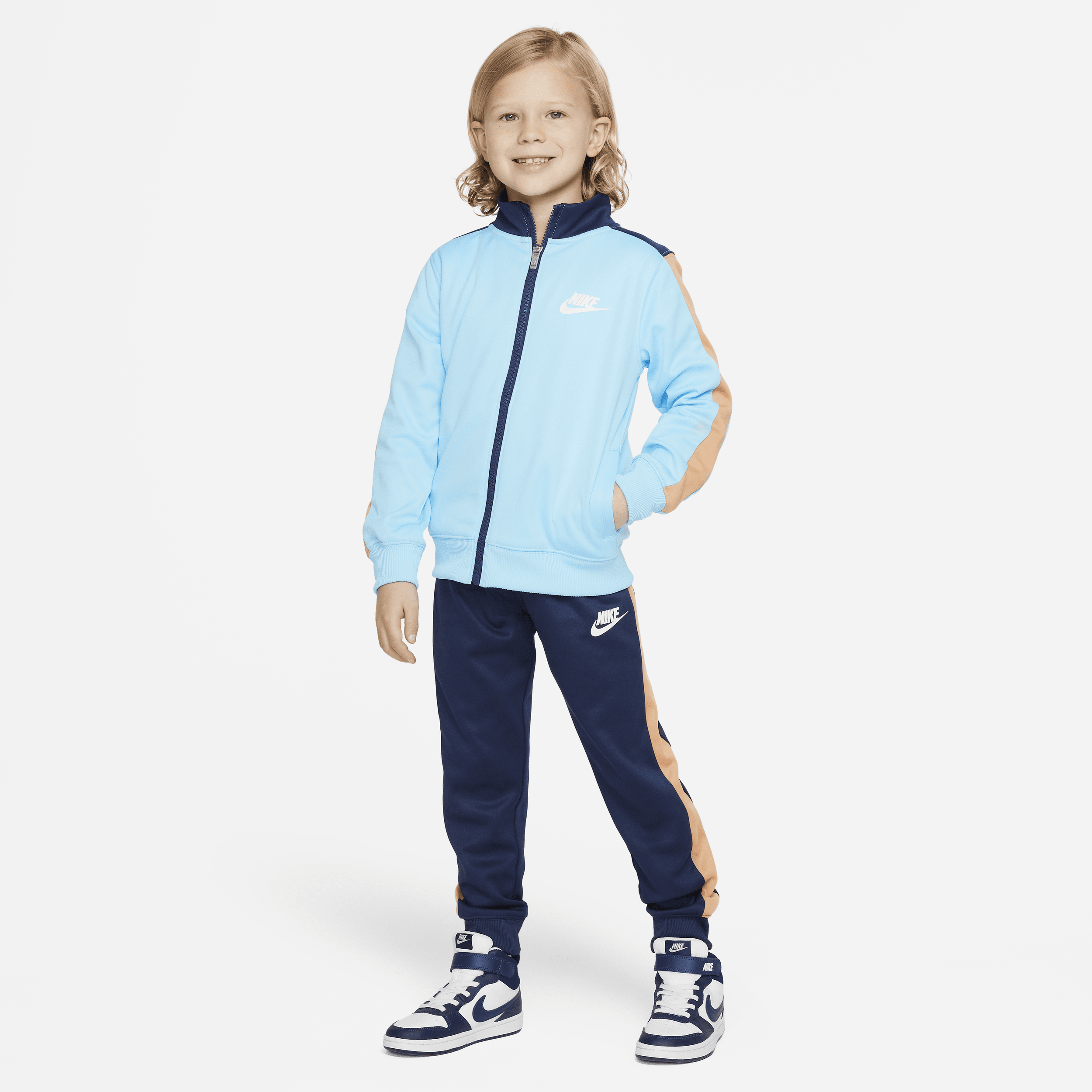 Nike Sportswear Dri-fit Little Kids' Tricot Set In Blue