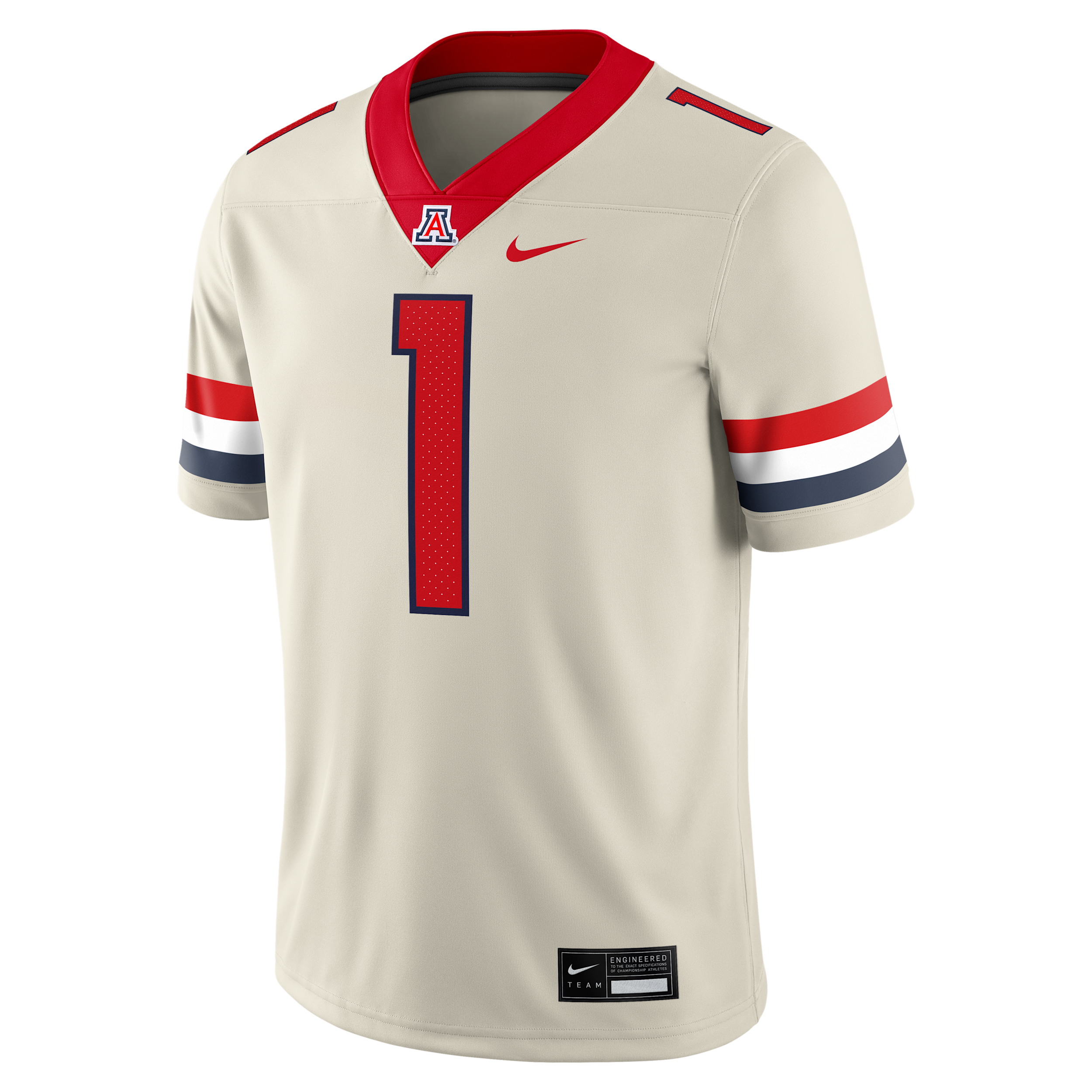Nike Men's 1 Cream Arizona Wildcats Alternate Game Football Jersey - Cream