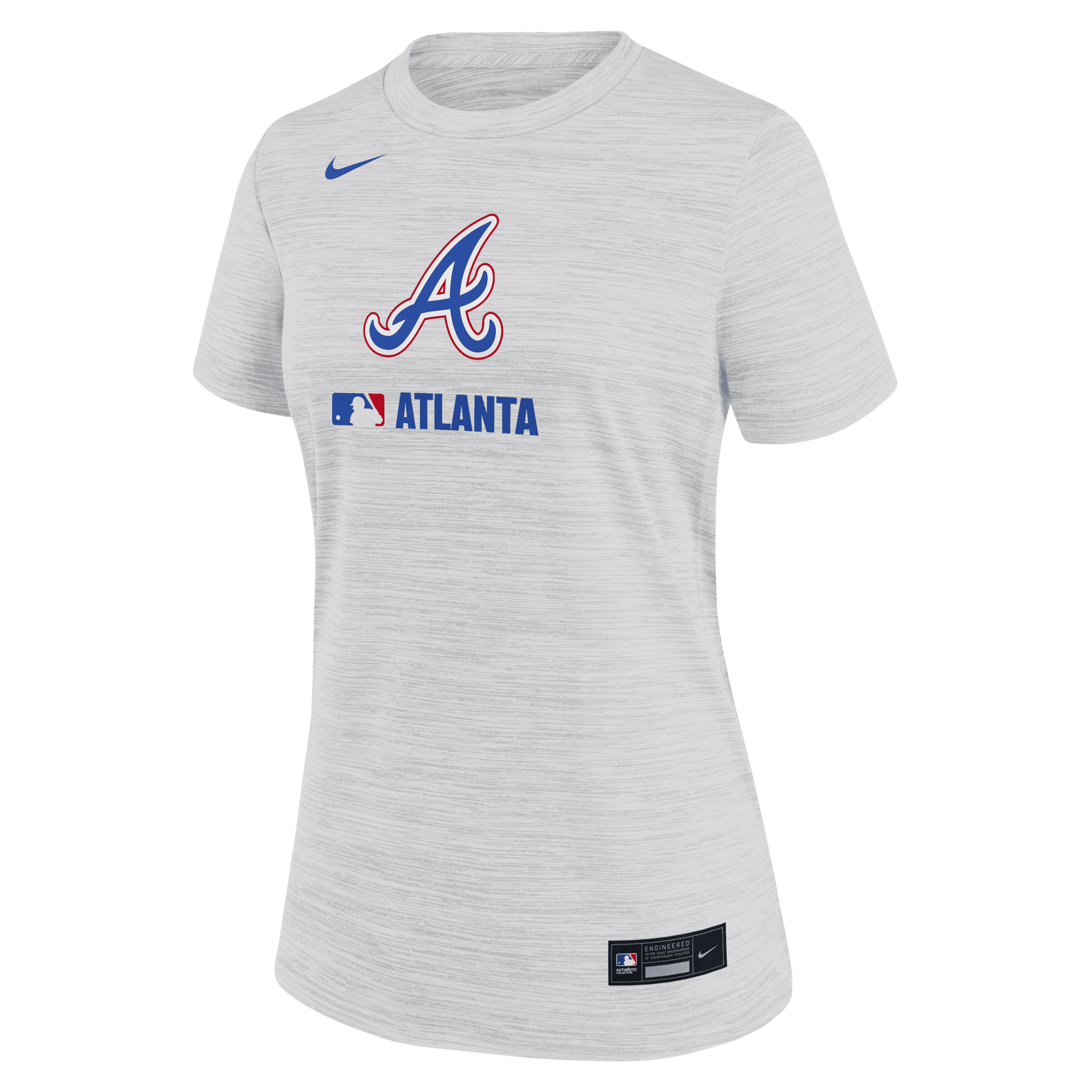 Nike Atlanta Braves Authentic Collection City Connect Velocity Women's Dri-fit Mlb T-shirt In White