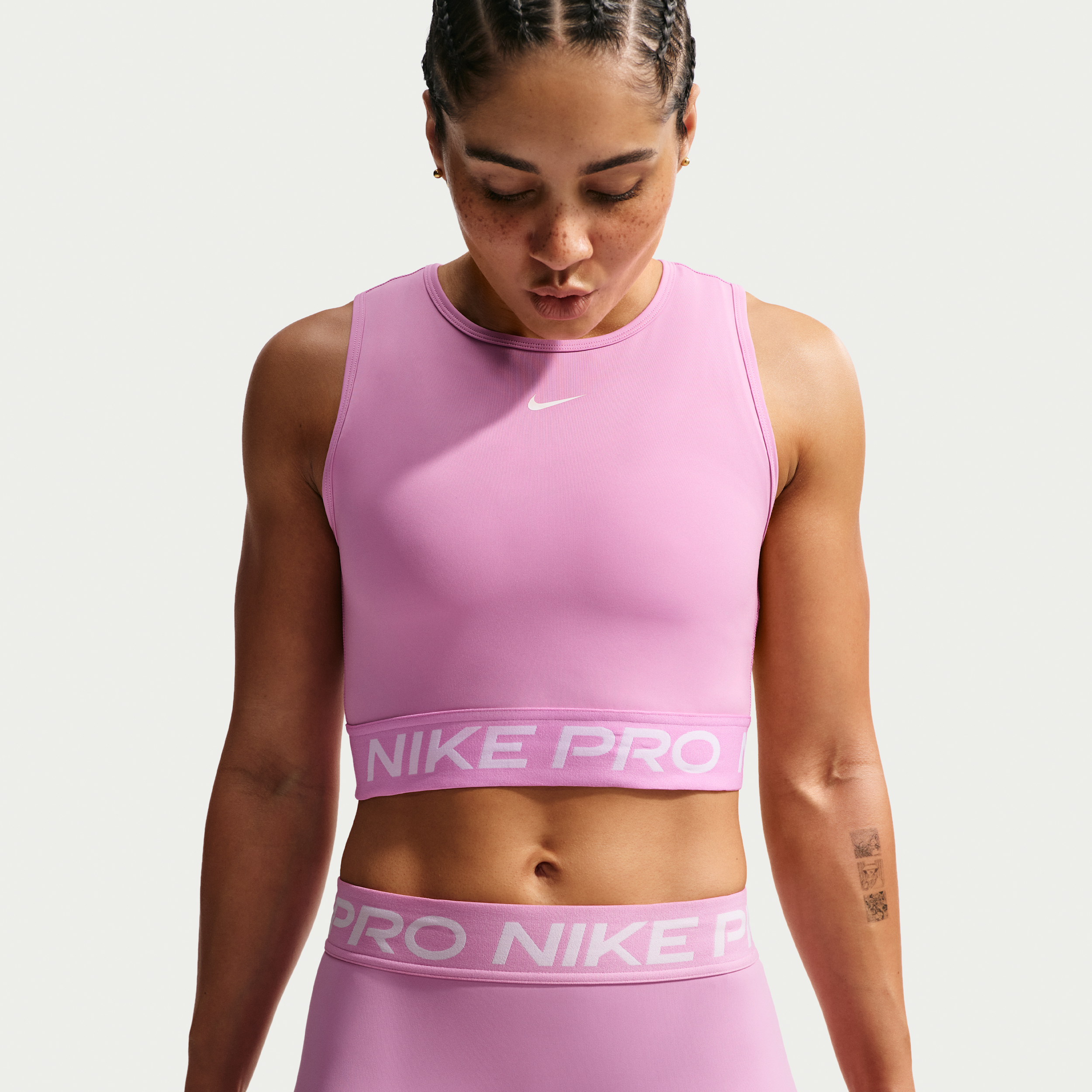 Women's Nike Pro Dri-FIT Cropped Tank Top in Purple | FZ3615-503
