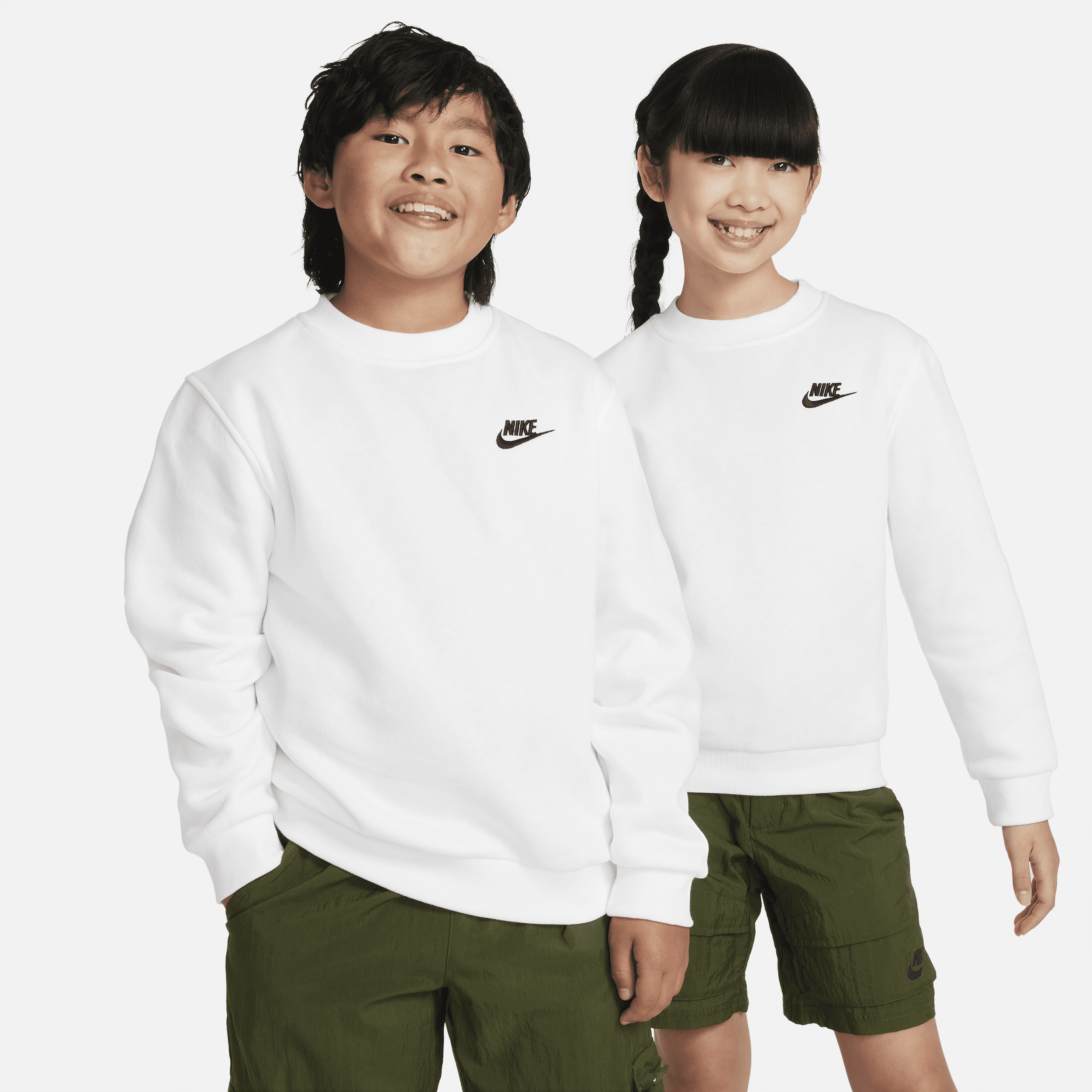 Shop Nike Sportswear Club Fleece Big Kids' Sweatshirt In White