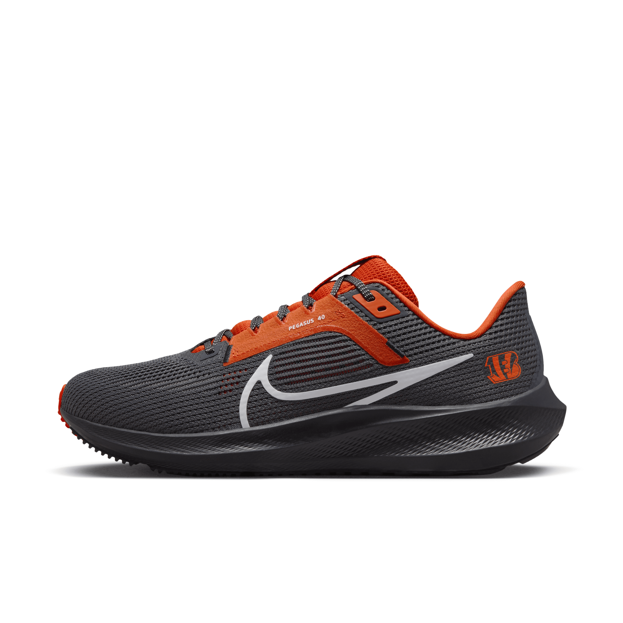 Nike Men's Pegasus 40 (NFL Cincinnati Bengals) Road Running Shoes in Grey, Size: 11 | DZ5942-001