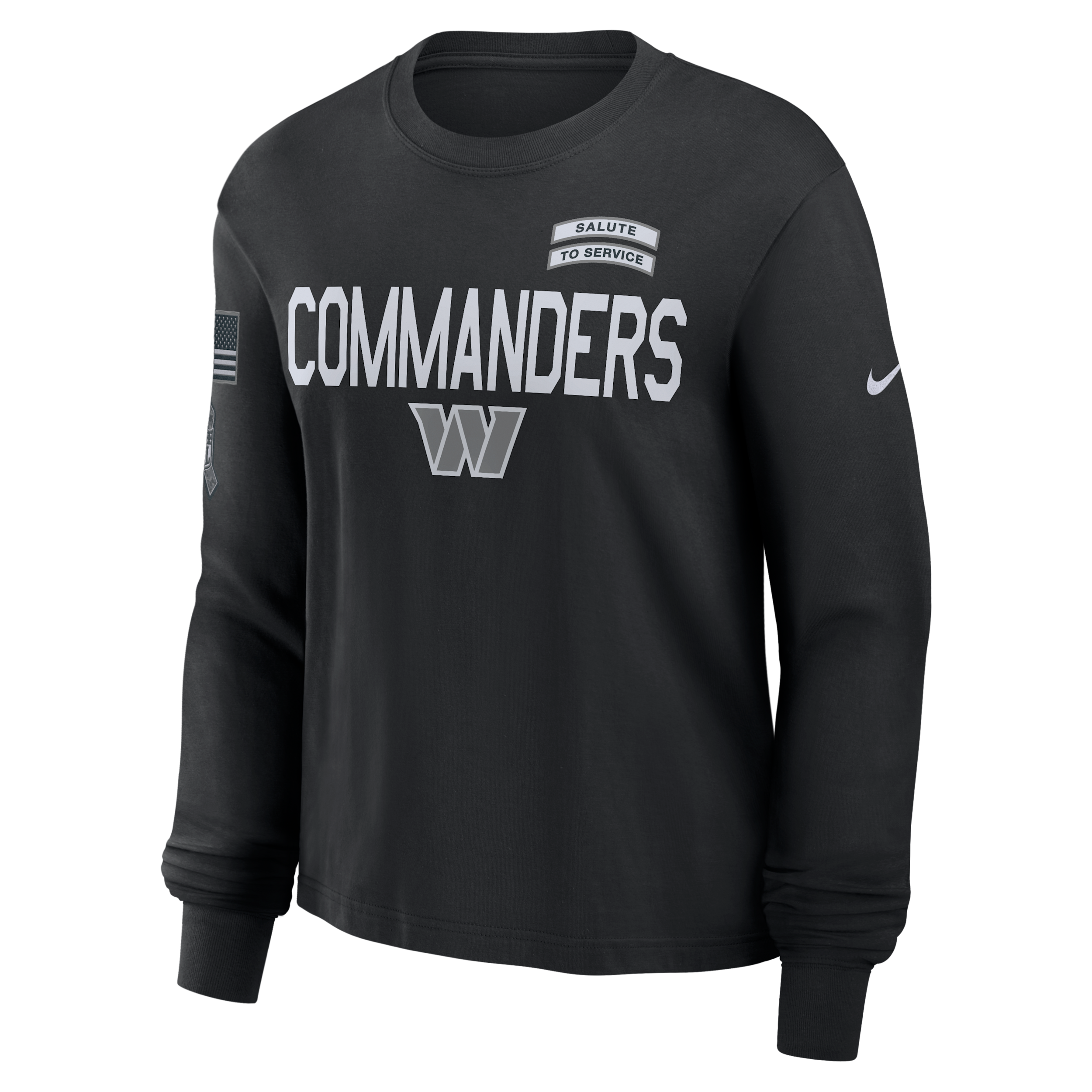 Washington Commanders Salute to Service Sideline Nike Women's Dri-FIT NFL Long-Sleeve T-Shirt in Black | 02GD00AA2Z-ED0