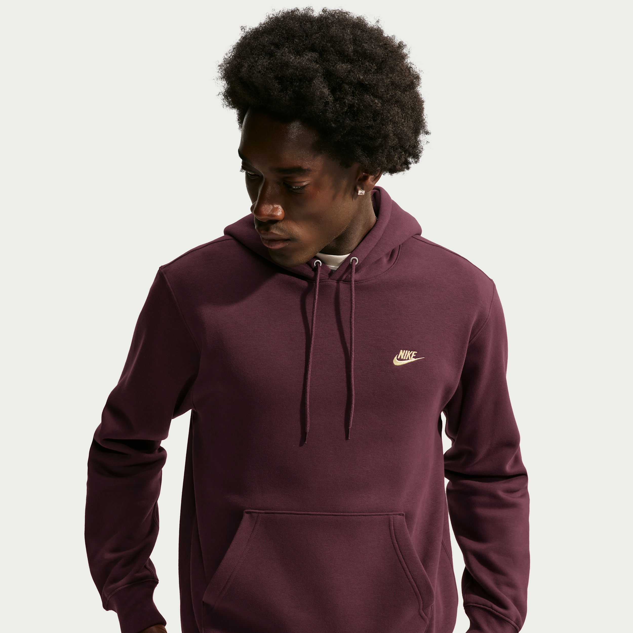 Nike Sweatshirt Mens Long Sleeve Active Hoodie, Medium, Red