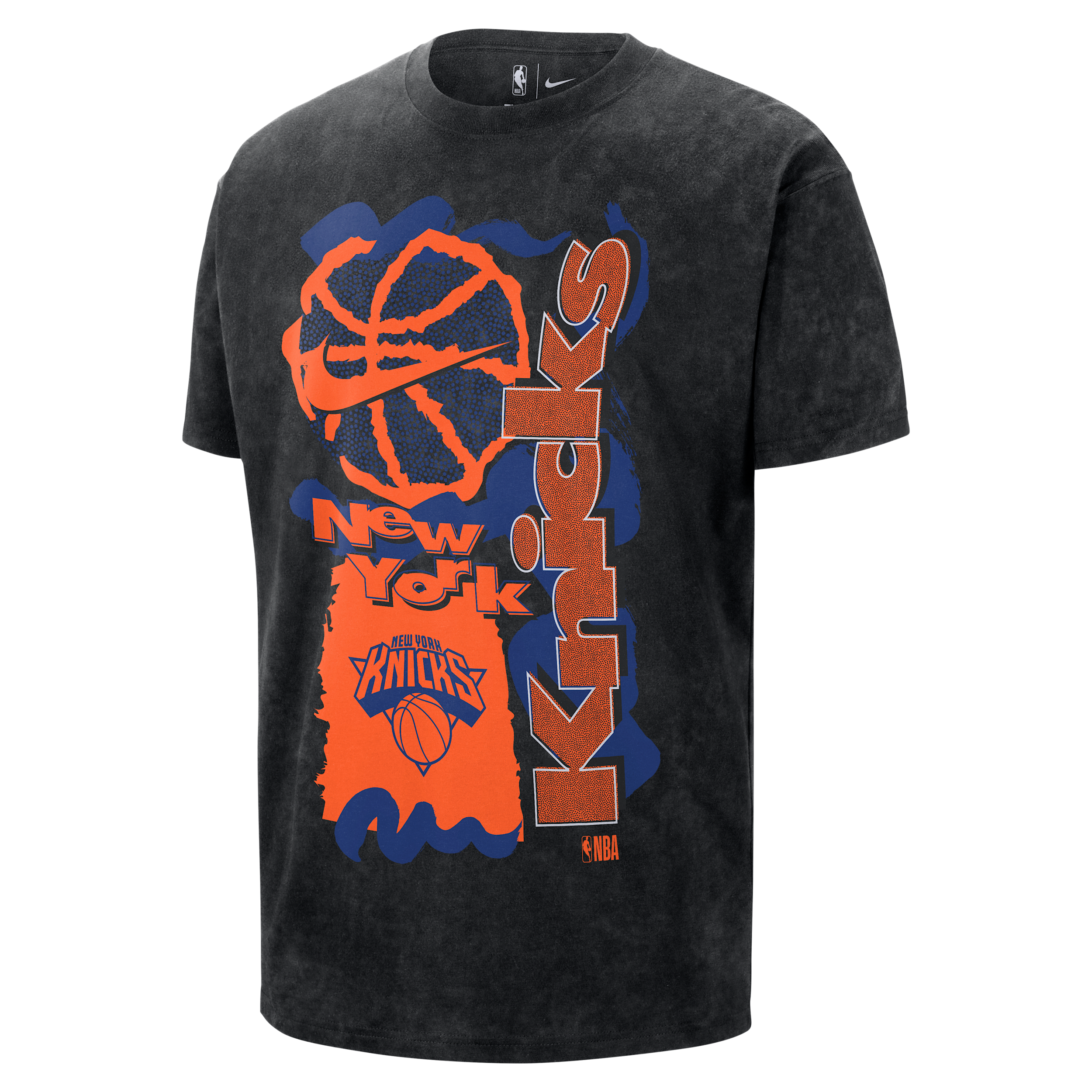 Nike New York Knicks Courtside  Men's Nba Max90 T-shirt In Black