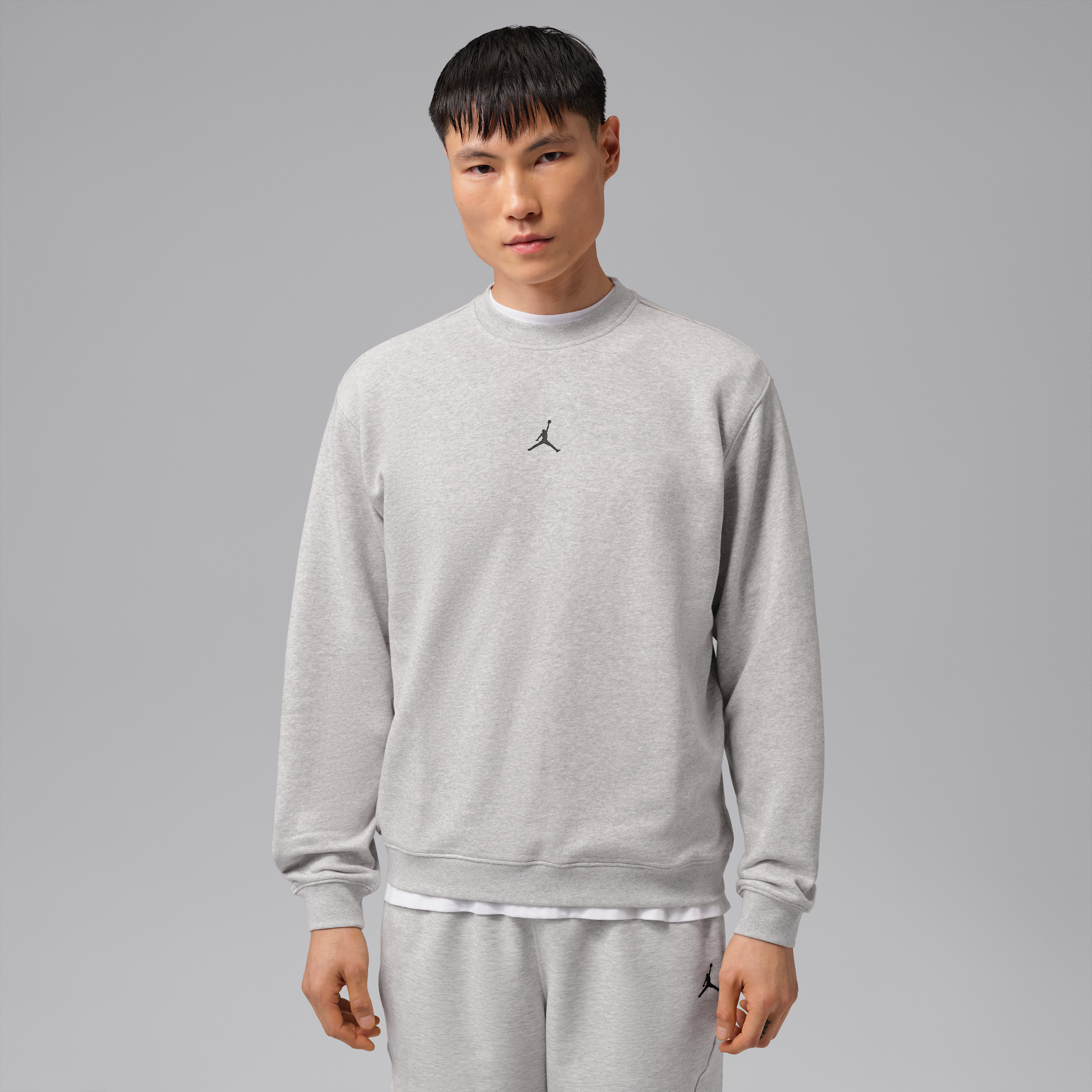 Men's Jordan Sport Crossover Dri-FIT Crew-Neck Sweatshirt in Grey | IQ1397-050