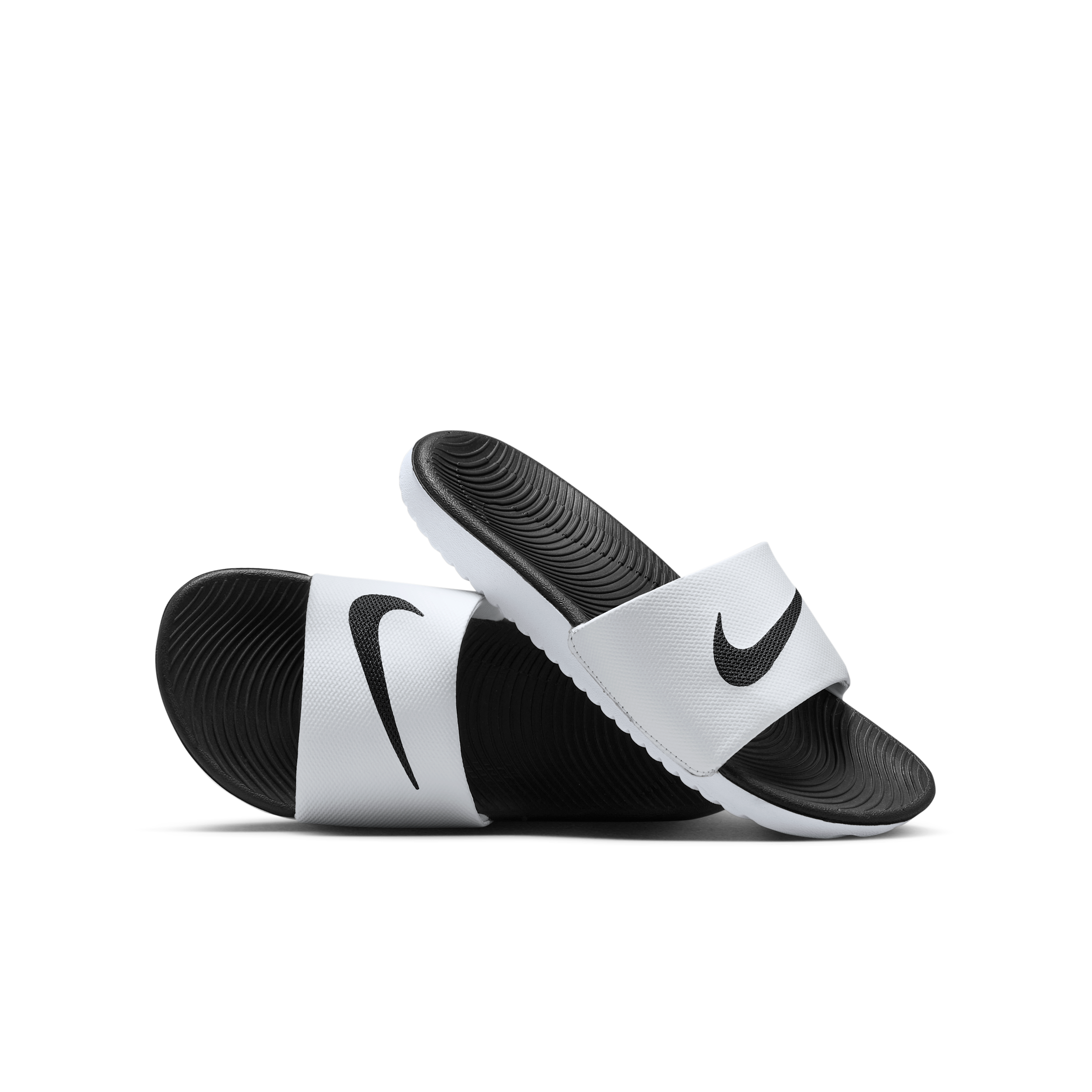 Nike Kids' Kawa Slide Sandal Little/Big Kid Sandals (White/Black) - Size 7.0 M