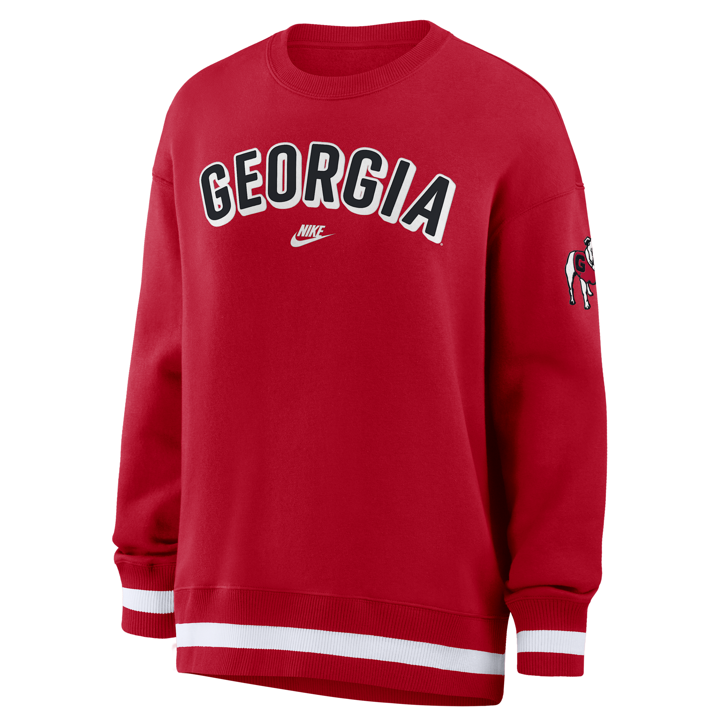 Georgia Legacy Phoenix Nike Women's College Oversized Pullover Crew in Red | 040H090KUGV-CGZ