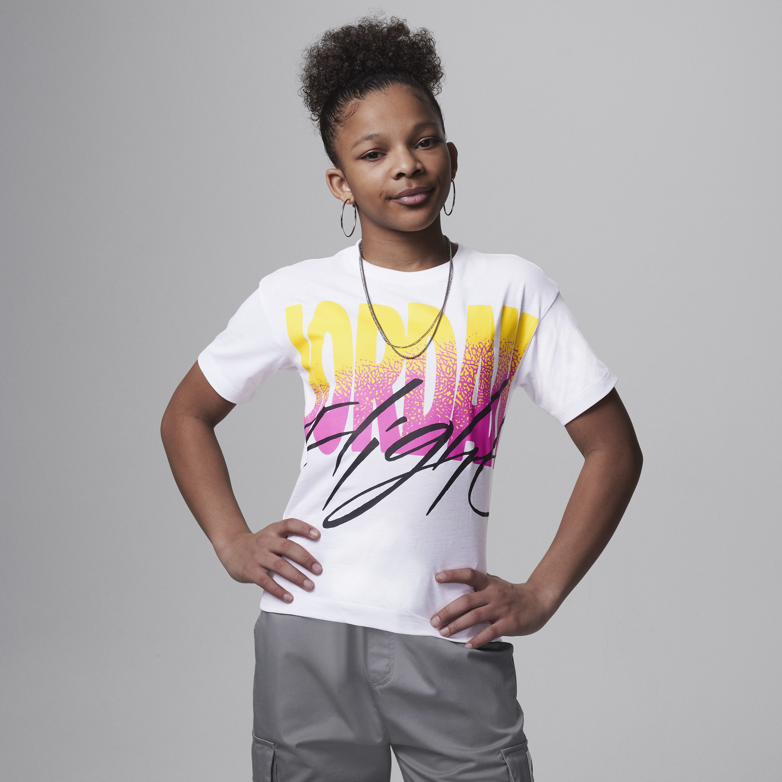 Shop Jordan Flight Rise Big Kids' Graphic T-shirt In White