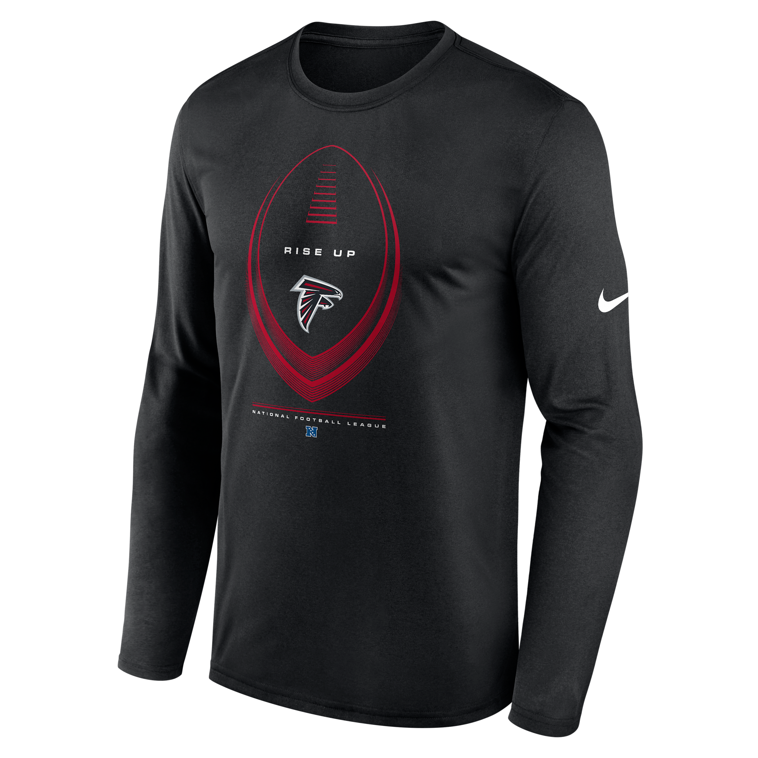 Atlanta Falcons Legend Icon Nike Men's Dri-FIT NFL Long-Sleeve T-Shirt in Black | NKHT00A96-NDB