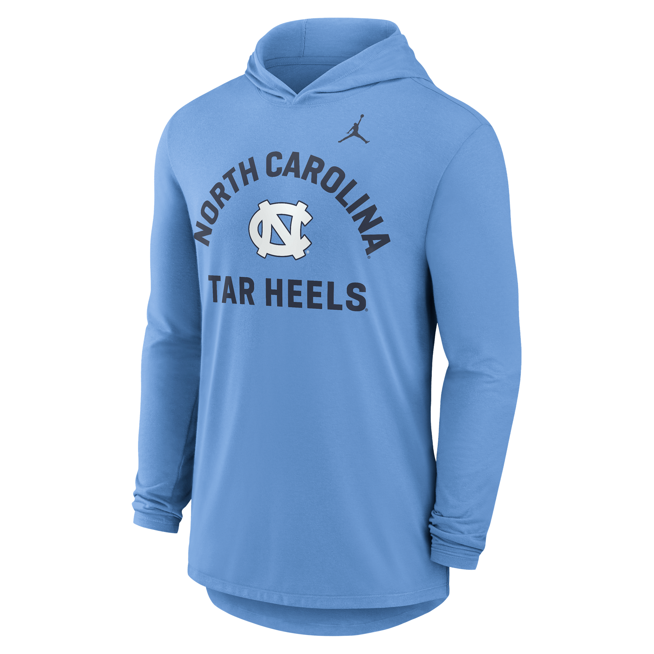 Jordan Men's Carolina Blue North Carolina Tar Heels Primetime Arch Tri-Blend Dri-fit Long Sleeve Hooded T-Shirt - Carolina Blue
