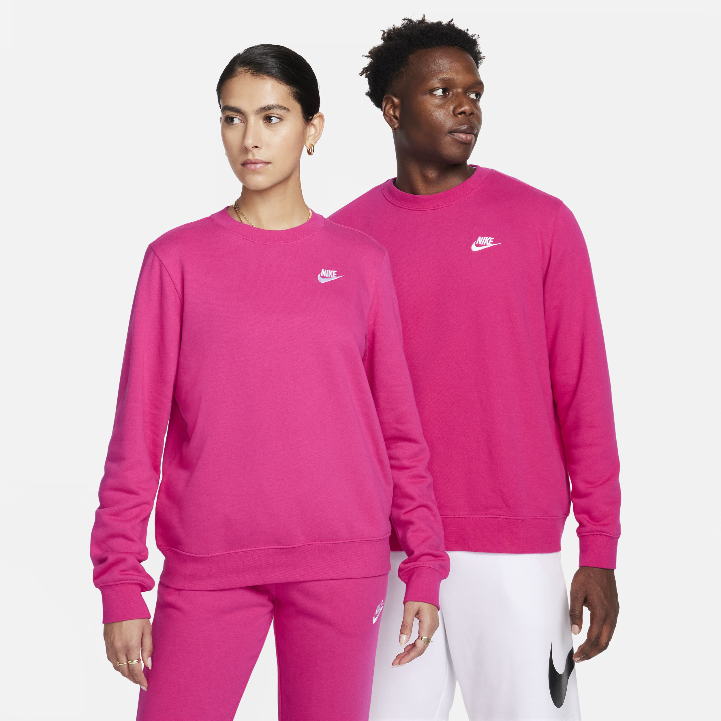 Nike Women's  Sportswear Club Fleece Crew-neck Sweatshirt In Pink