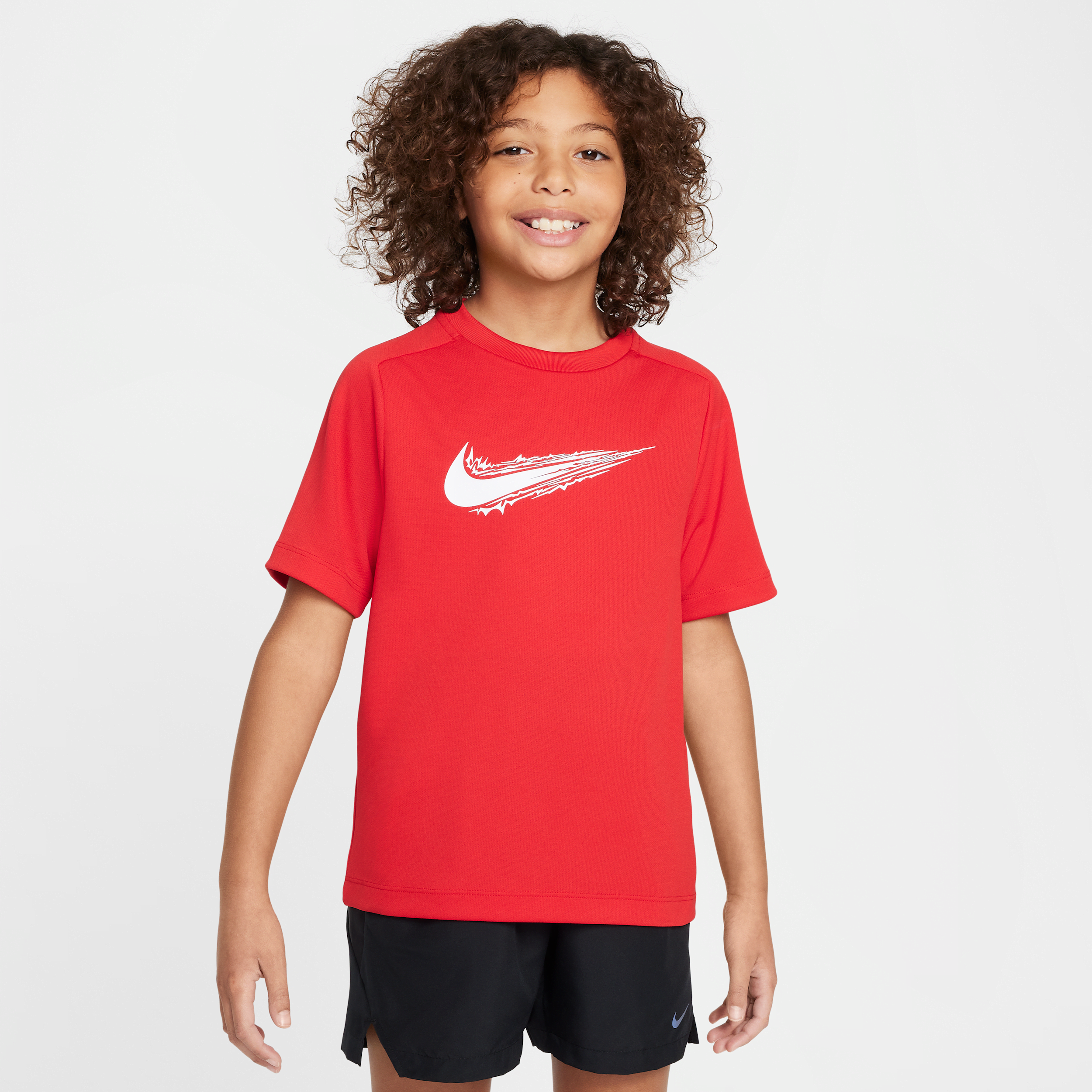 Nike Multi Big Kids' (boys') Dri-fit Short-sleeve Top In Red
