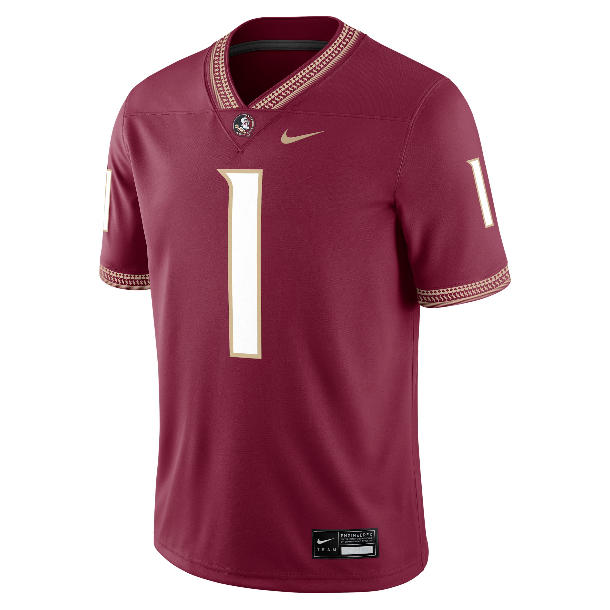 Nike Men's Florida State Seminoles #1 Garnet Dri-FIT Replica Football Game Jersey, XXL, Red