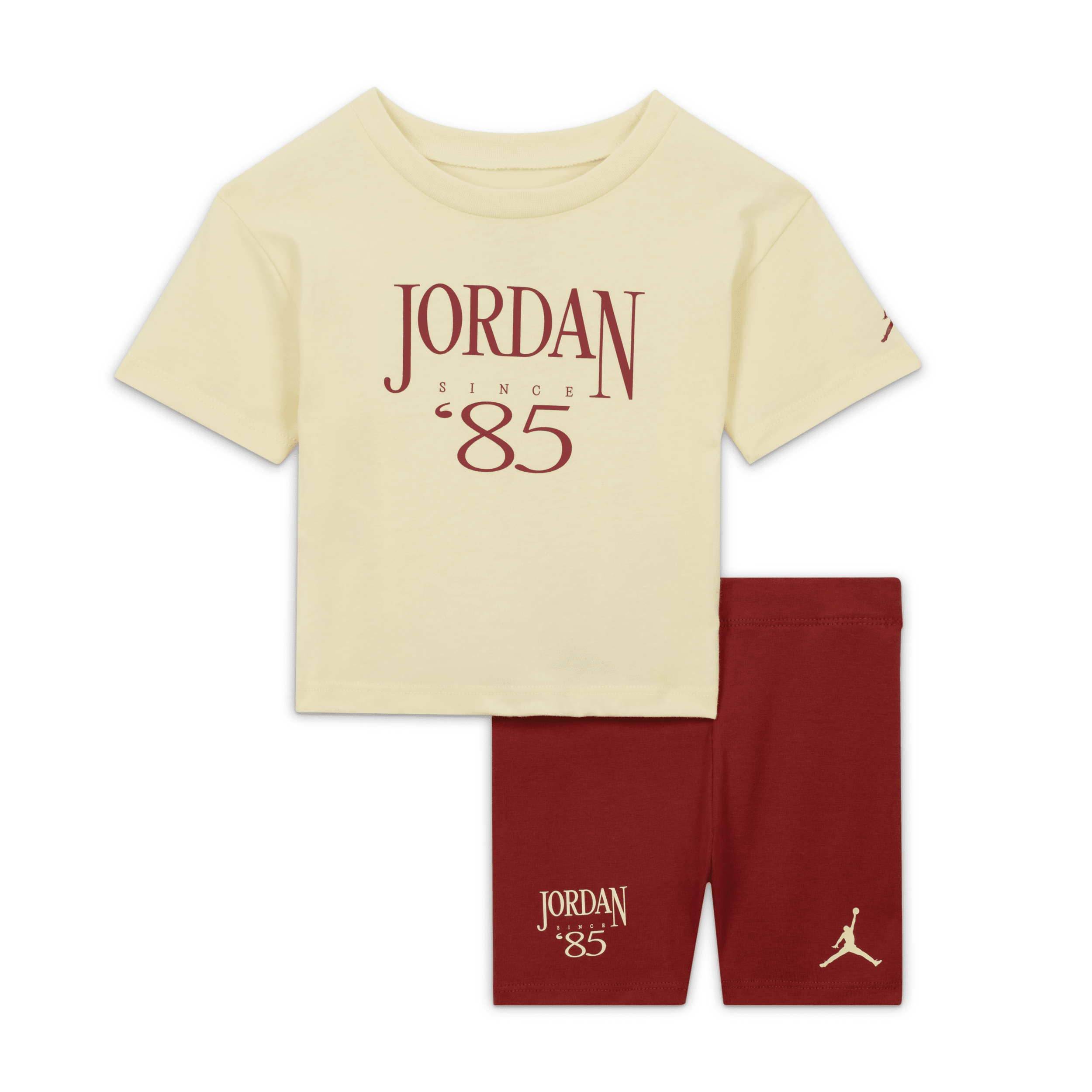 Jordan Brooklyn Mini Me Baby (12-24m) Bike Shorts Set In Red